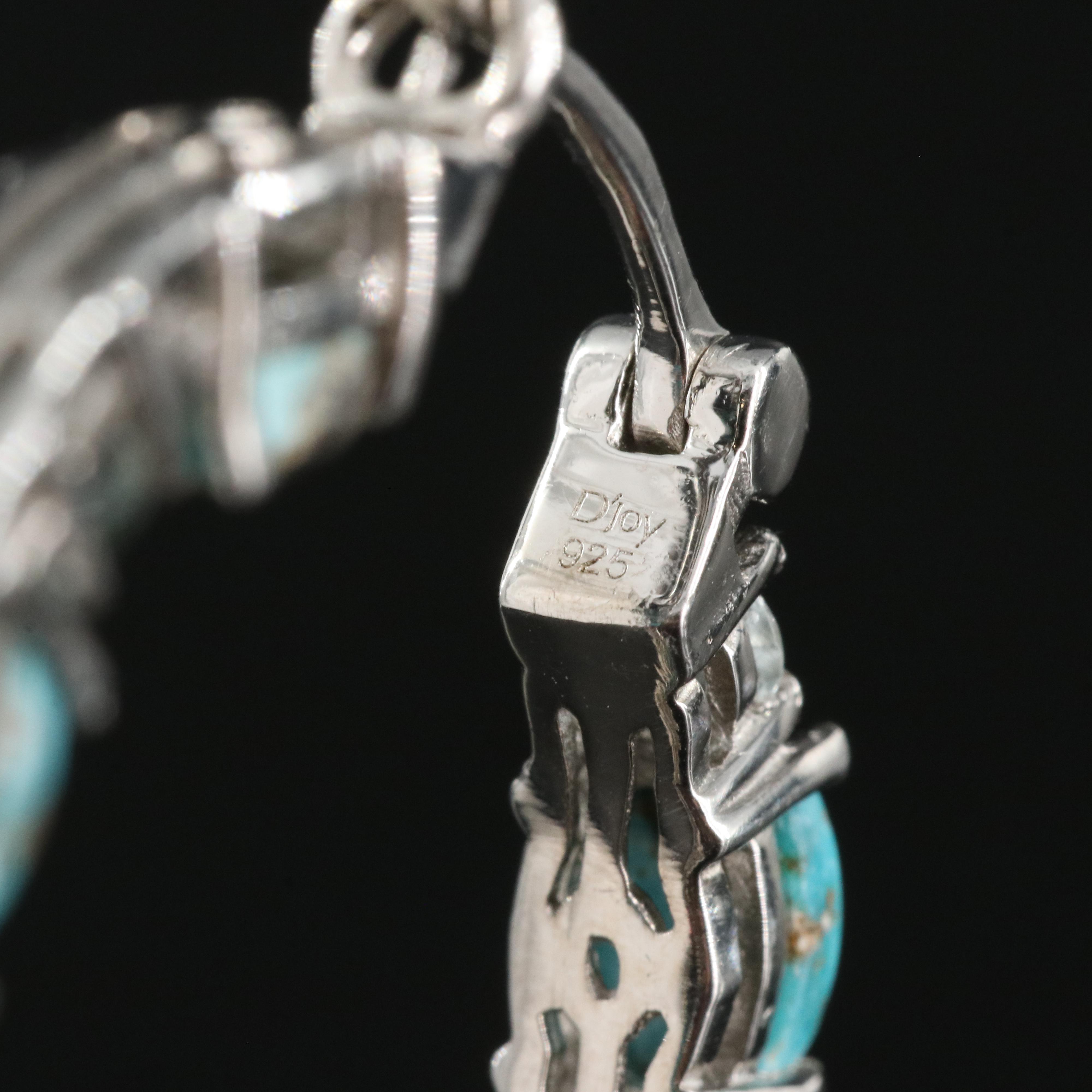 Sterling Inside-Out Hoop Earrings Including Turquoise, Tourmaline and Citrine