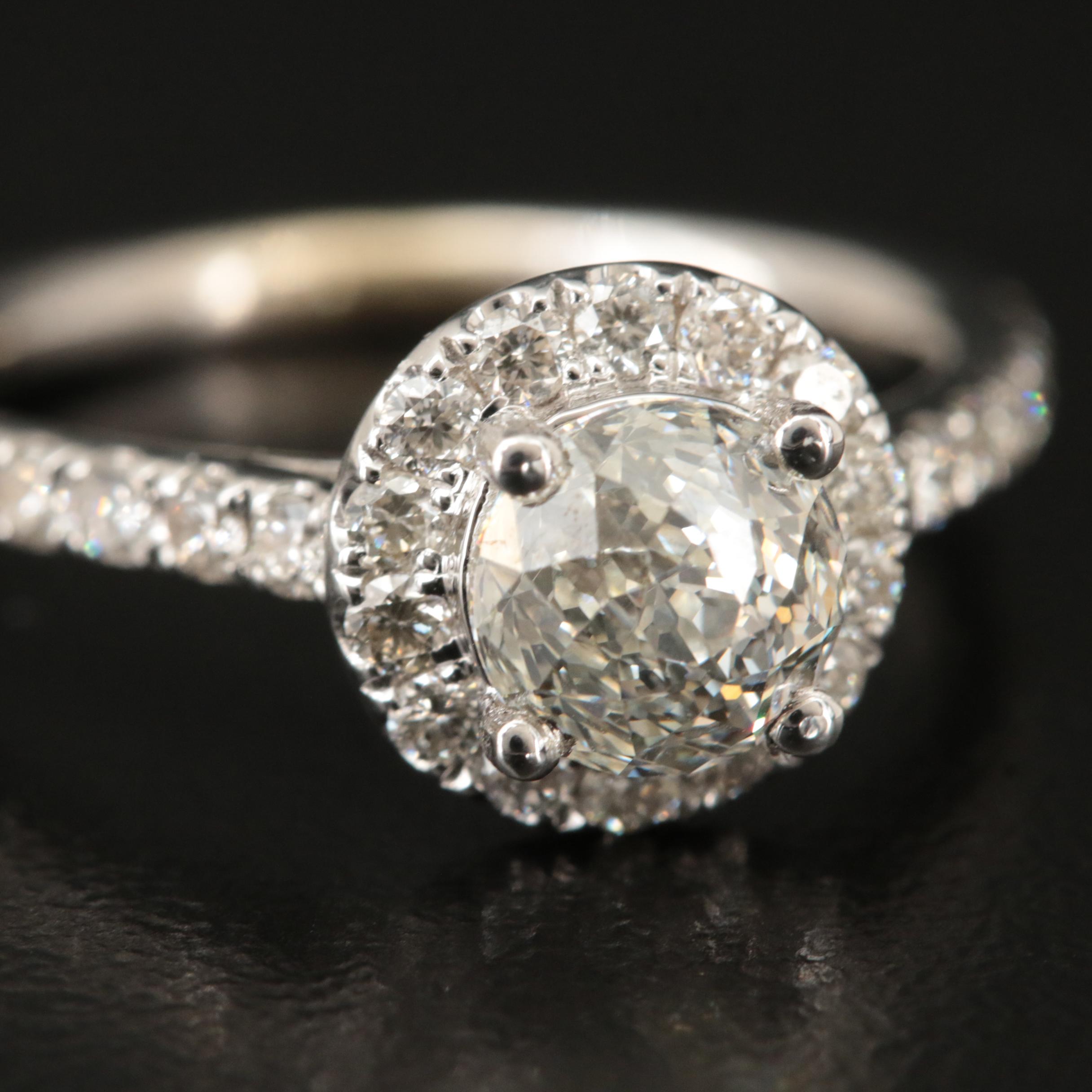 1.60 CTW Diamond Ring with Online Digital IGI Report and Crown of Light Center