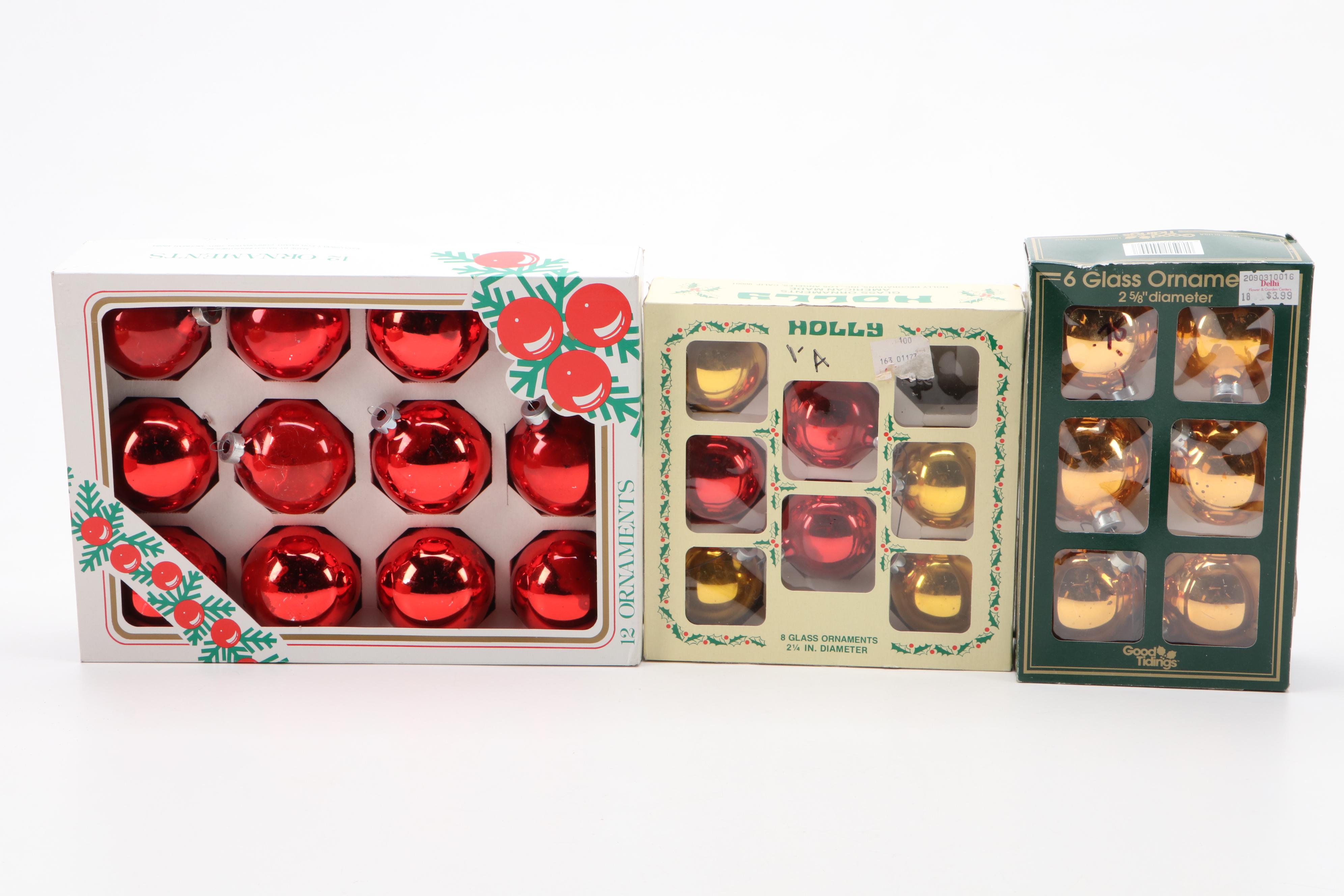 Red and Gold Christmas Ornaments and Other Seasonal Décor