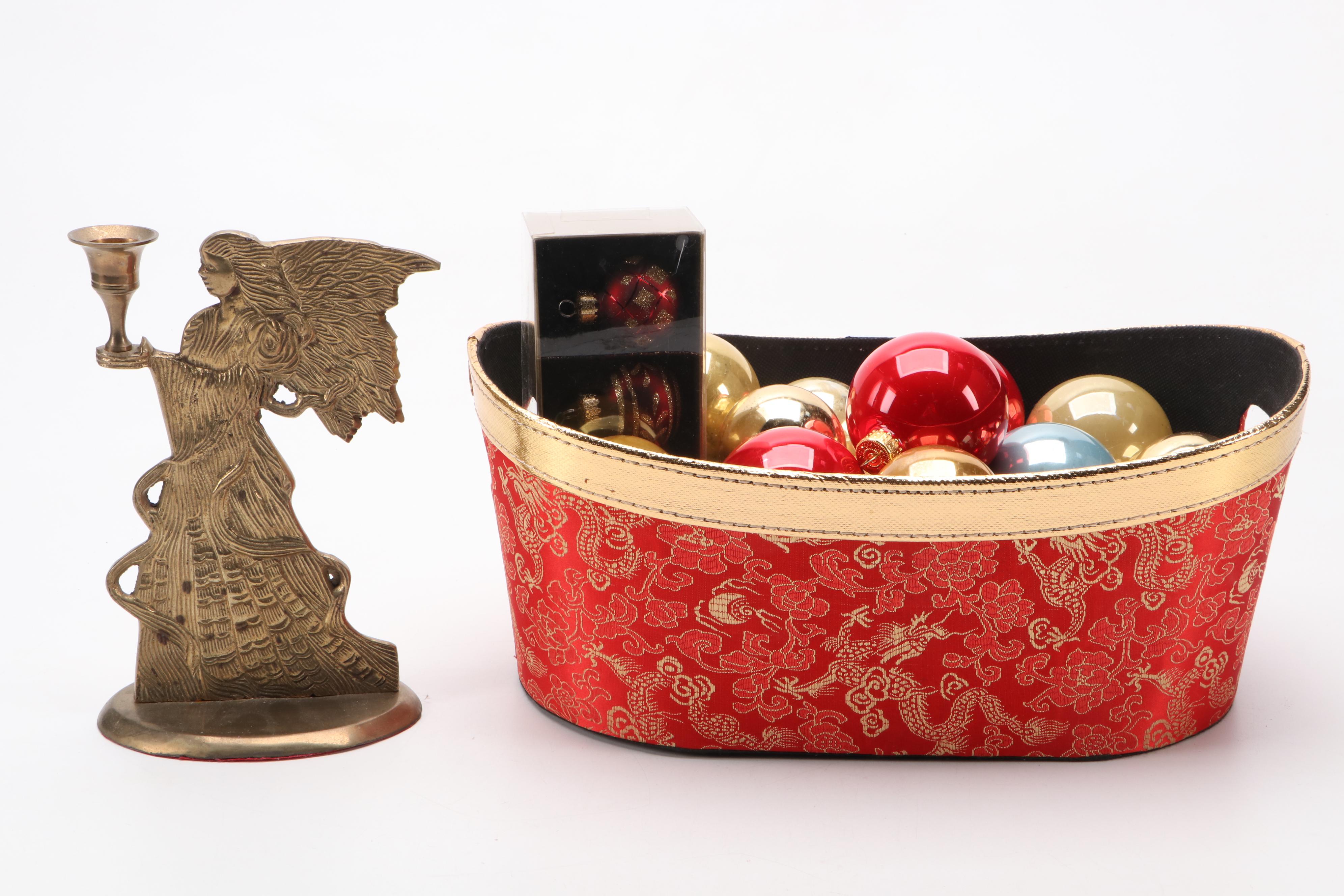 Red and Gold Christmas Ornaments and Other Seasonal Décor