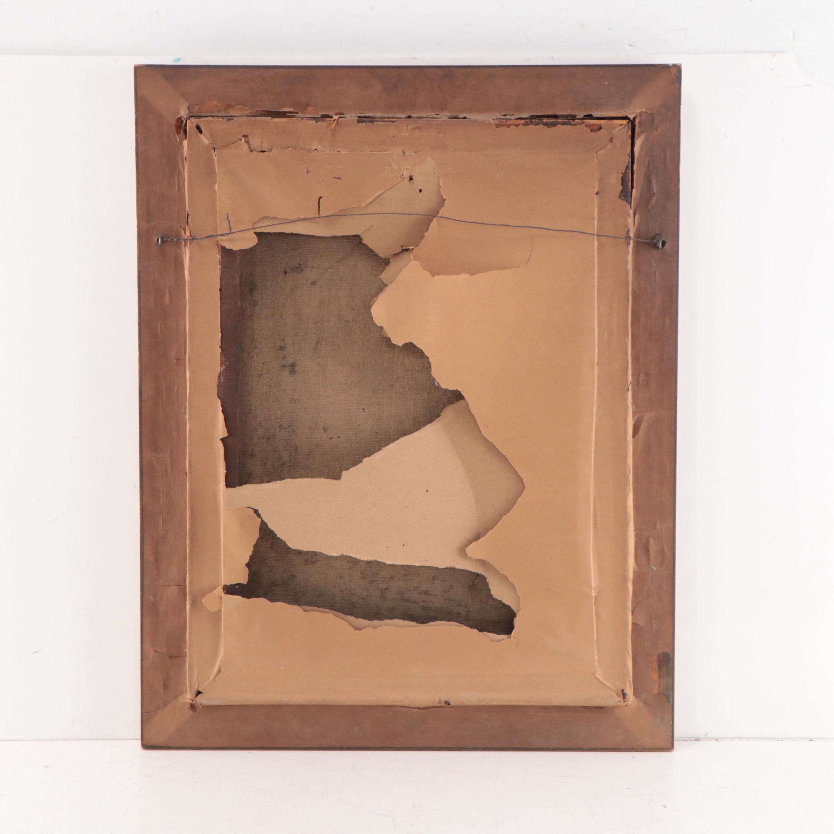 Caroline Augusta Lord  Oil Painting of Woman Knitting, Late 19th Century