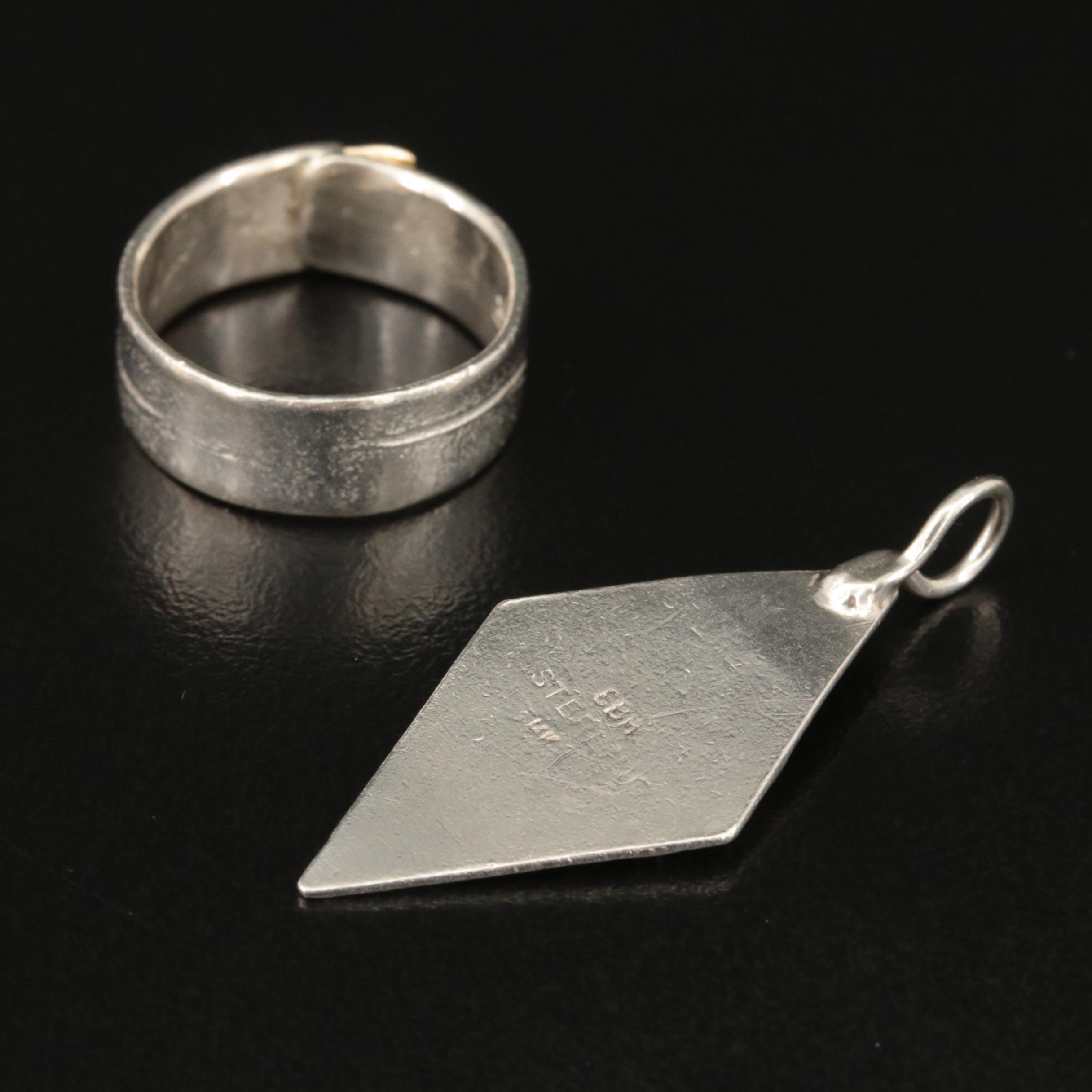 Sterling Ring and Pendant with 18K and 14K Accents