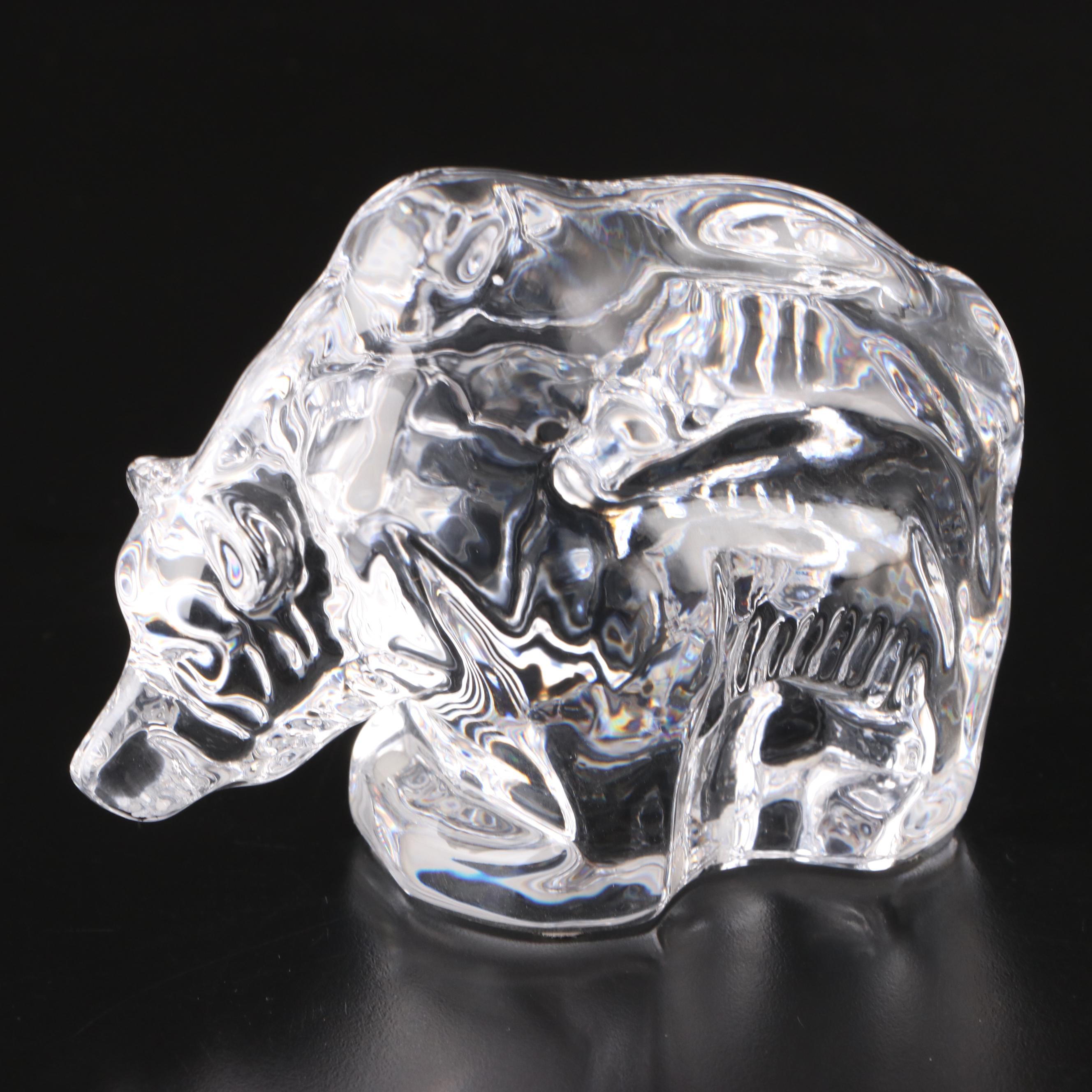 Orrefors, Sevres, and Steuben Crystal Polar Bear Figurines
