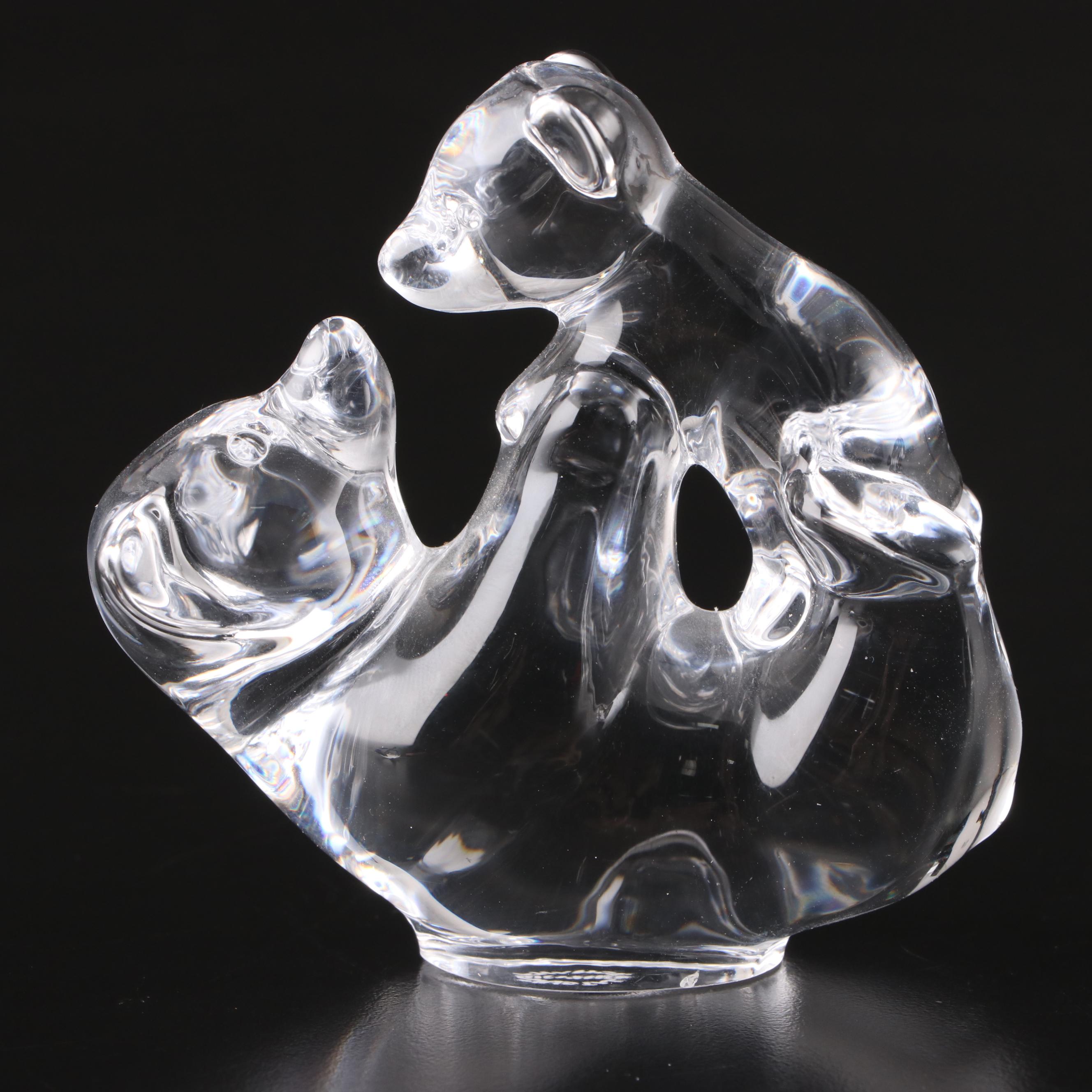 Orrefors, Sevres, and Steuben Crystal Polar Bear Figurines