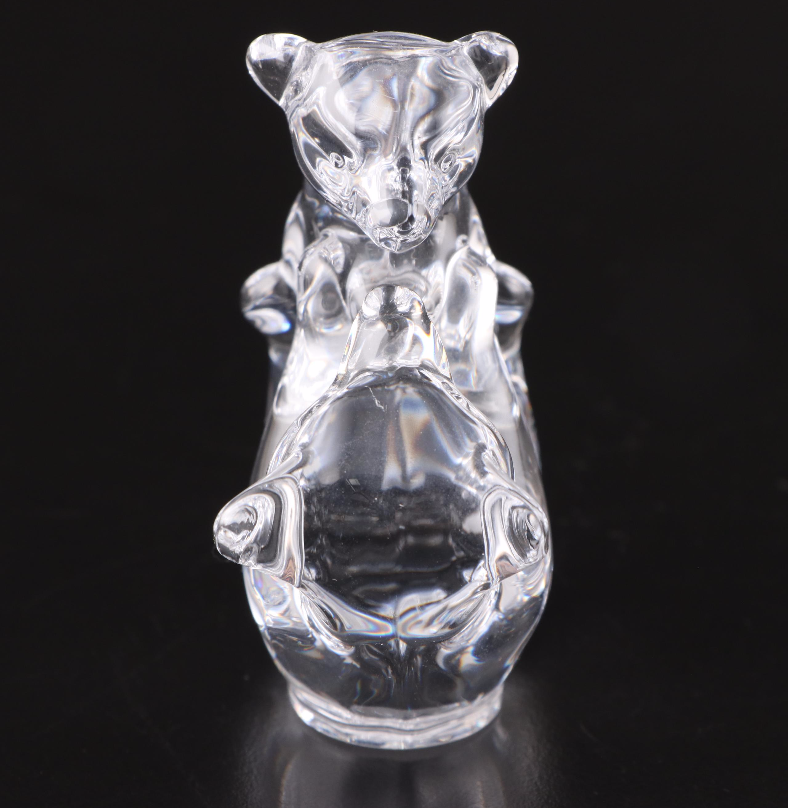 Orrefors, Sevres, and Steuben Crystal Polar Bear Figurines