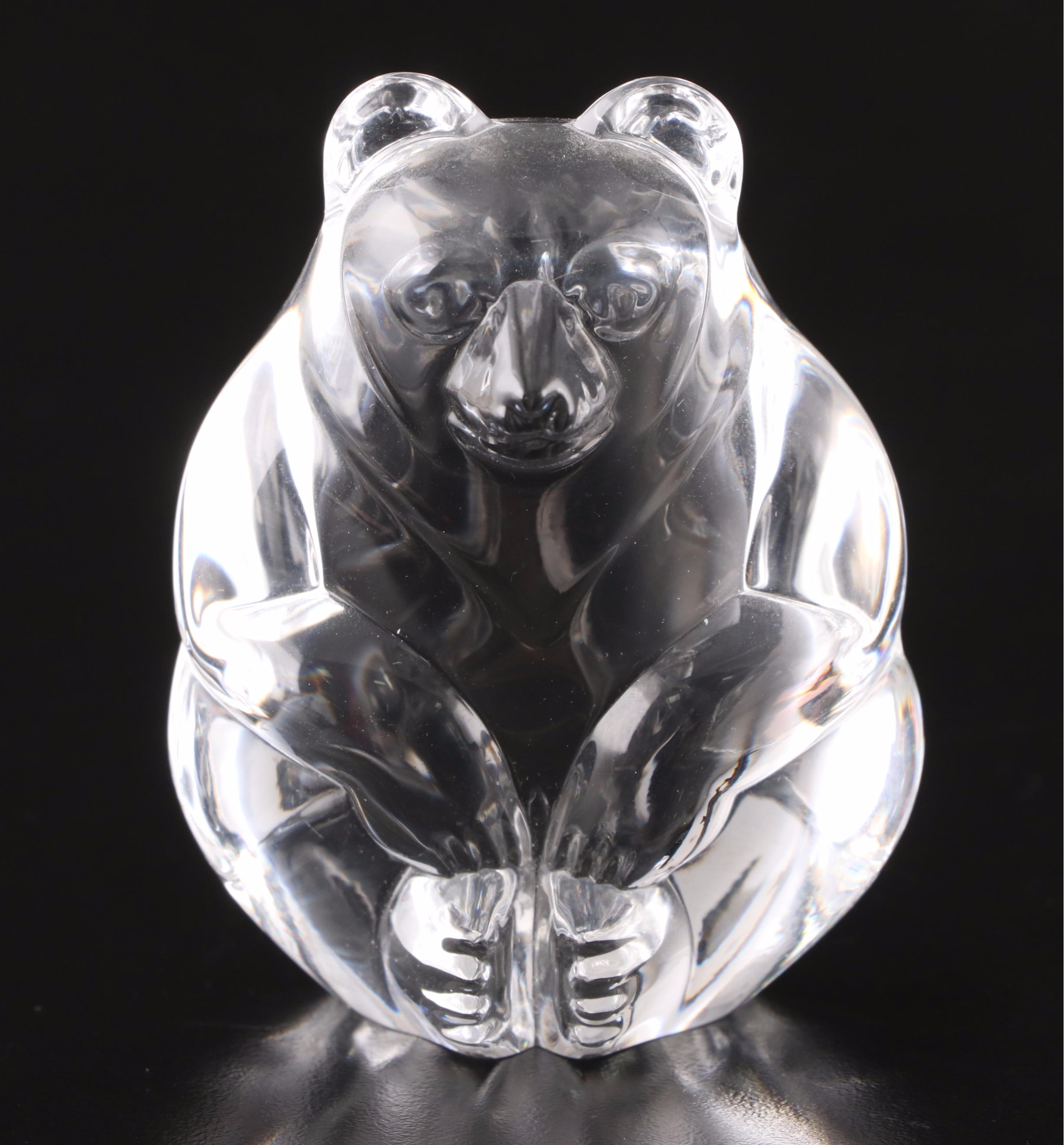 Orrefors, Sevres, and Steuben Crystal Polar Bear Figurines