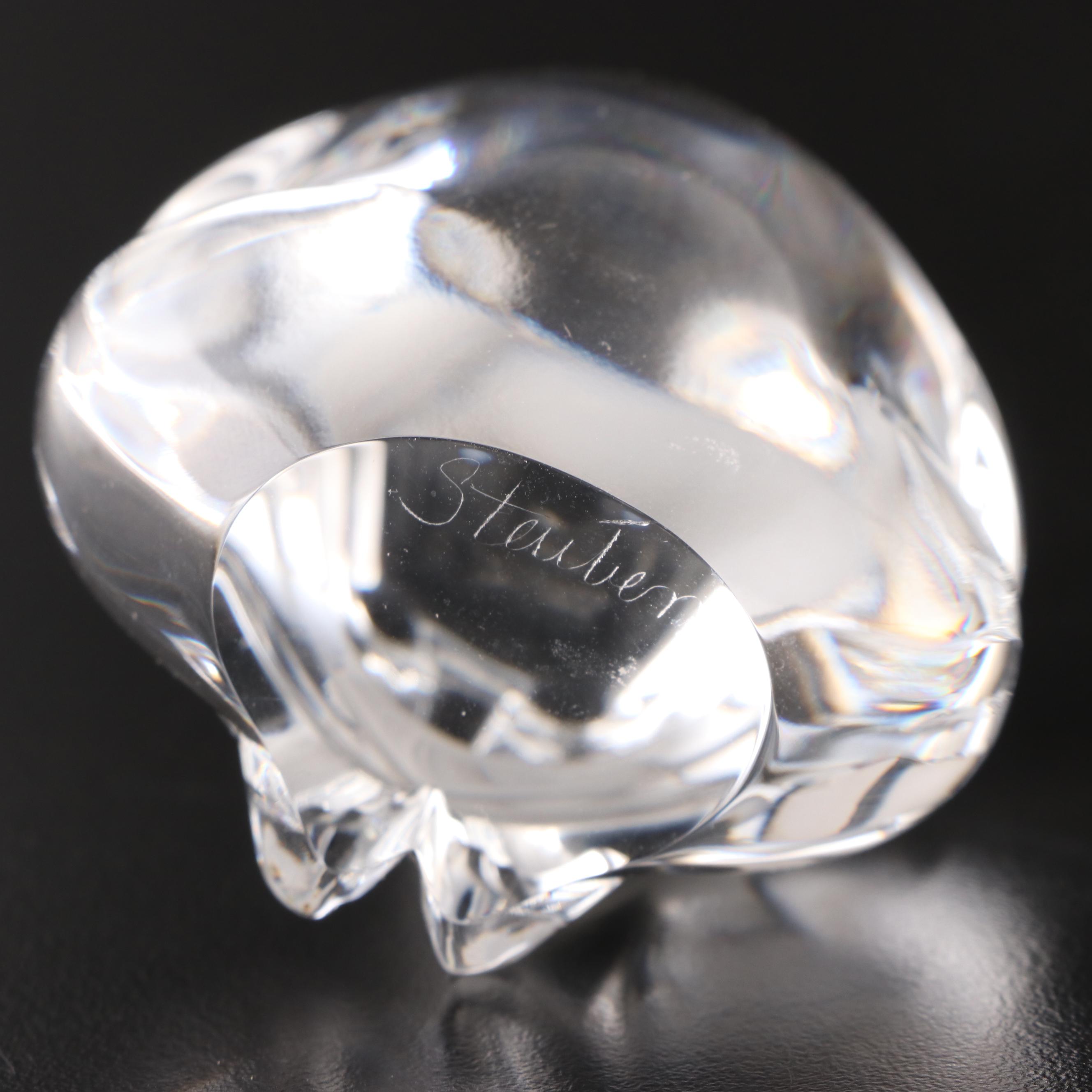 Orrefors, Sevres, and Steuben Crystal Polar Bear Figurines