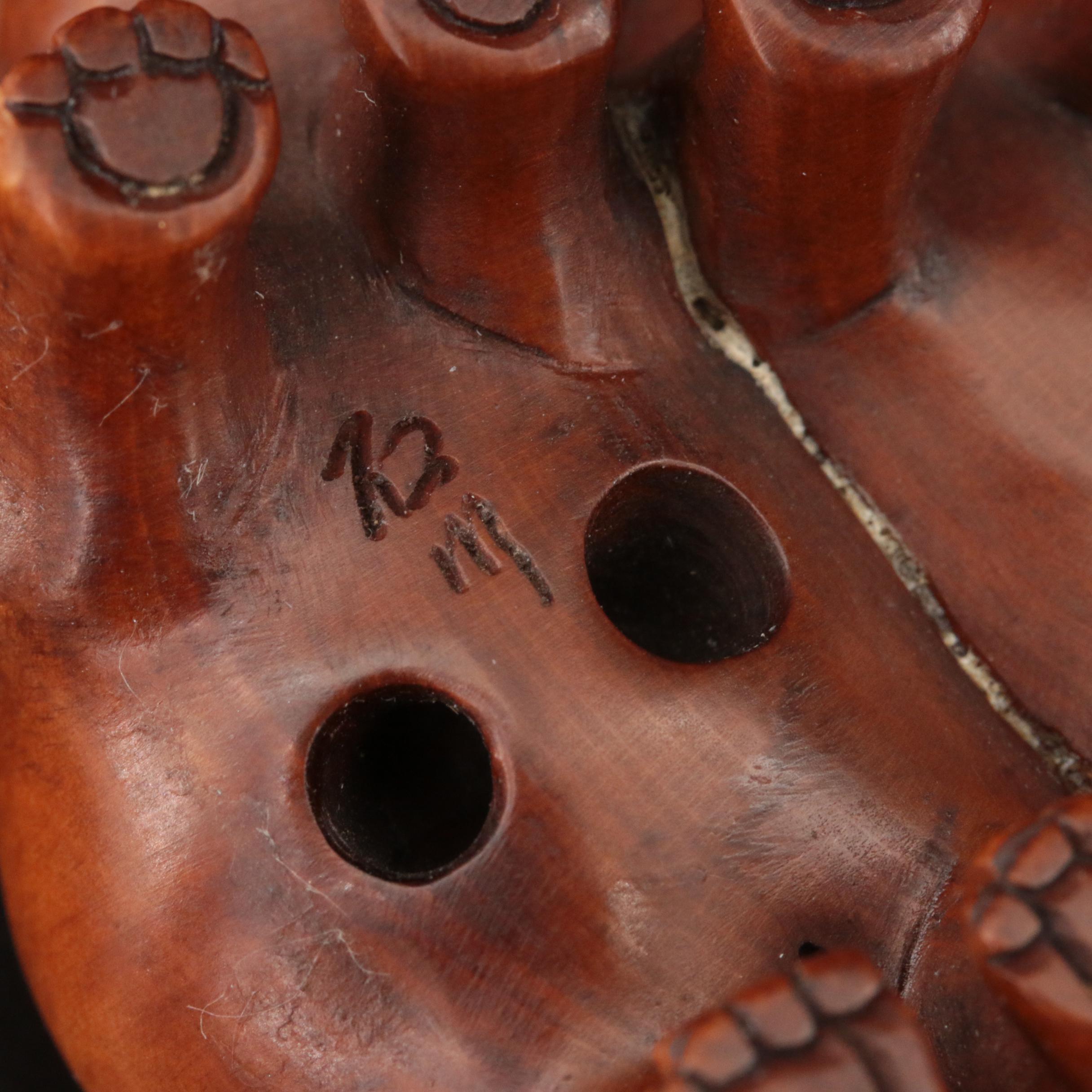 Loose Gemstones Featuring Amber and Carved Wood Hippo Netsuke