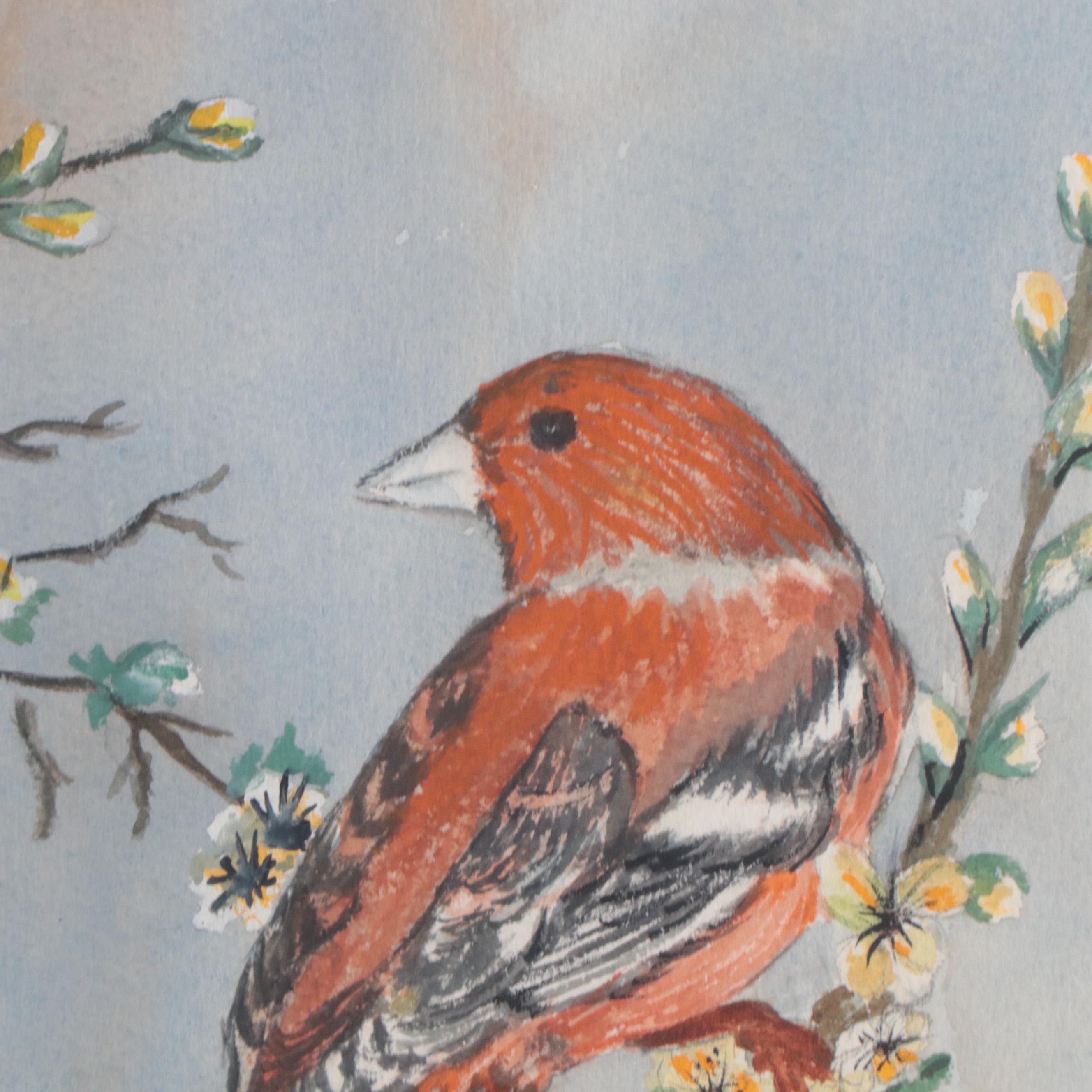Bernice Schellenberger Watercolor Painting of Bird "Chaffinch" and More