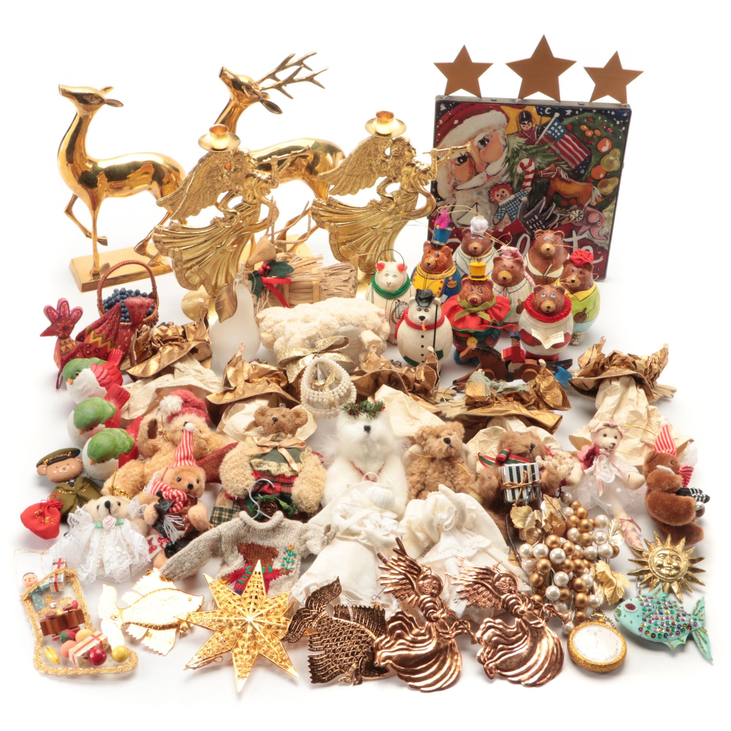 Nancy Thomas "Celebrate" Wood Plaque With More Christmas Decorations