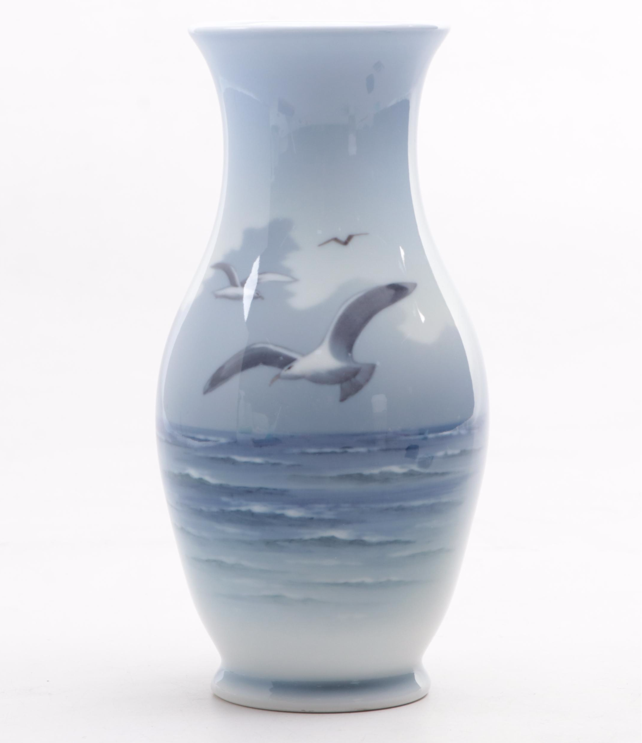 Rochard and Other Porcelain Limoges Boxes With Royal Copenhagen Seagull Vase