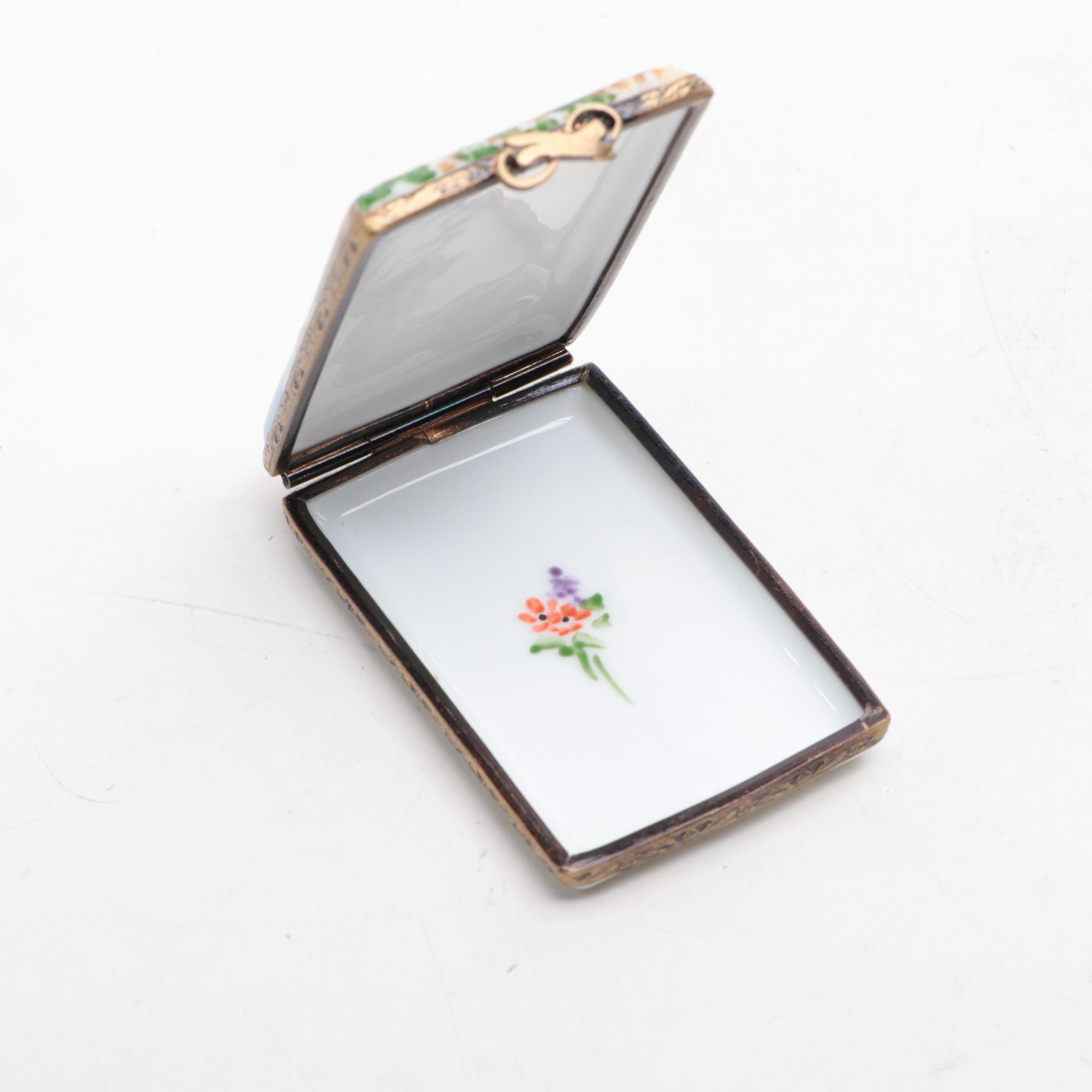 Rochard and Other Porcelain Limoges Boxes With Royal Copenhagen Seagull Vase