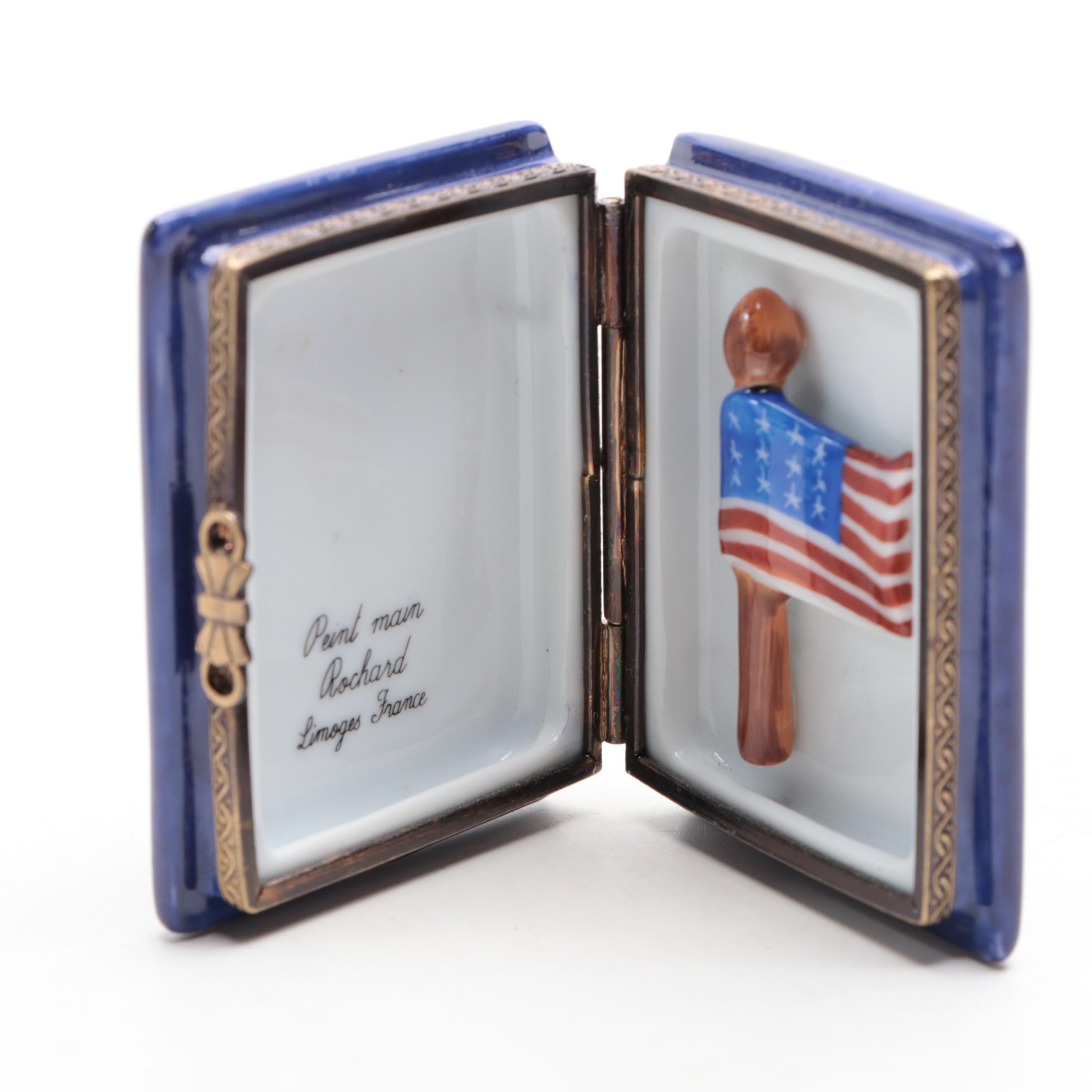 Rochard and Other Porcelain Limoges Boxes With Royal Copenhagen Seagull Vase