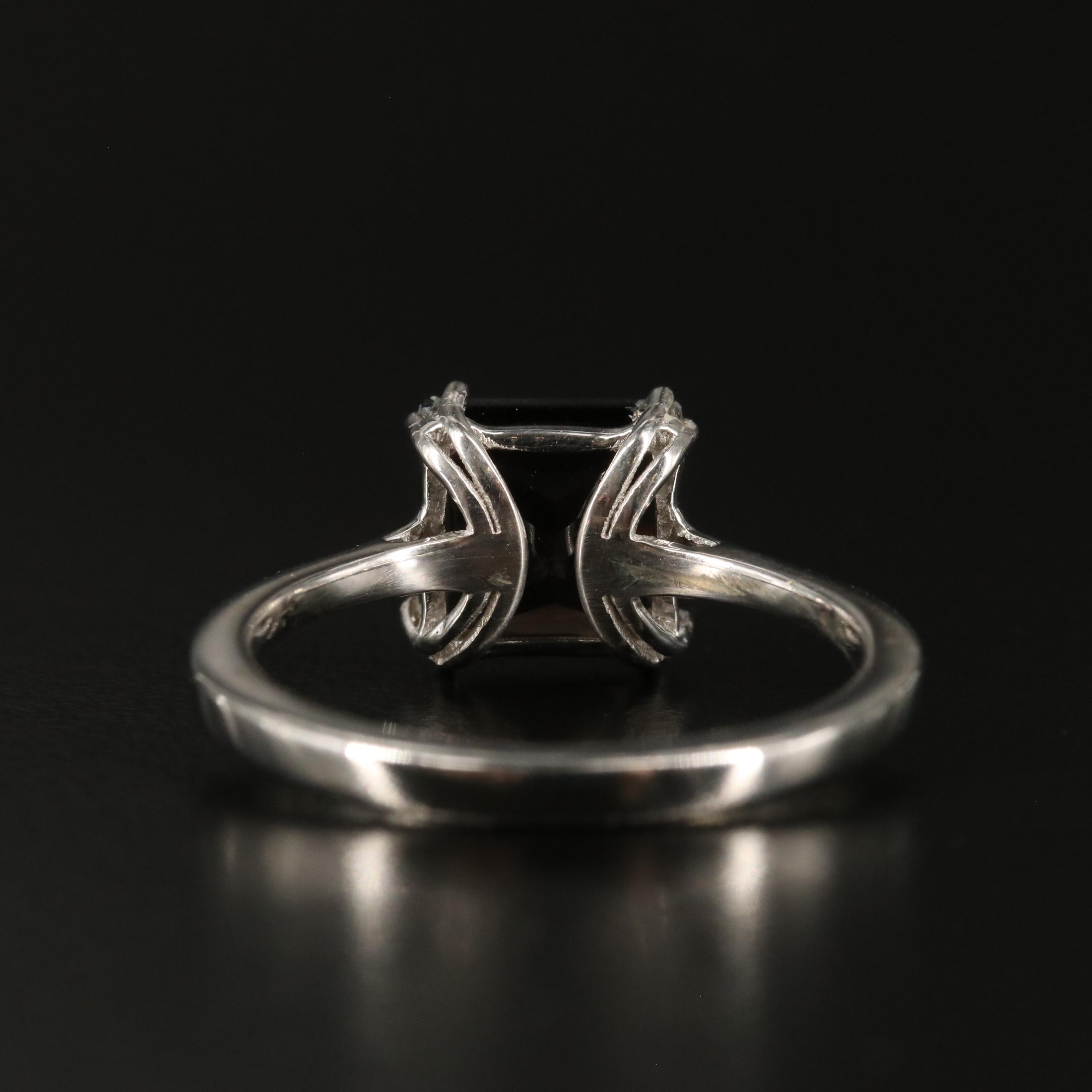 Sterling Smoky Quartz Solitaire Ring