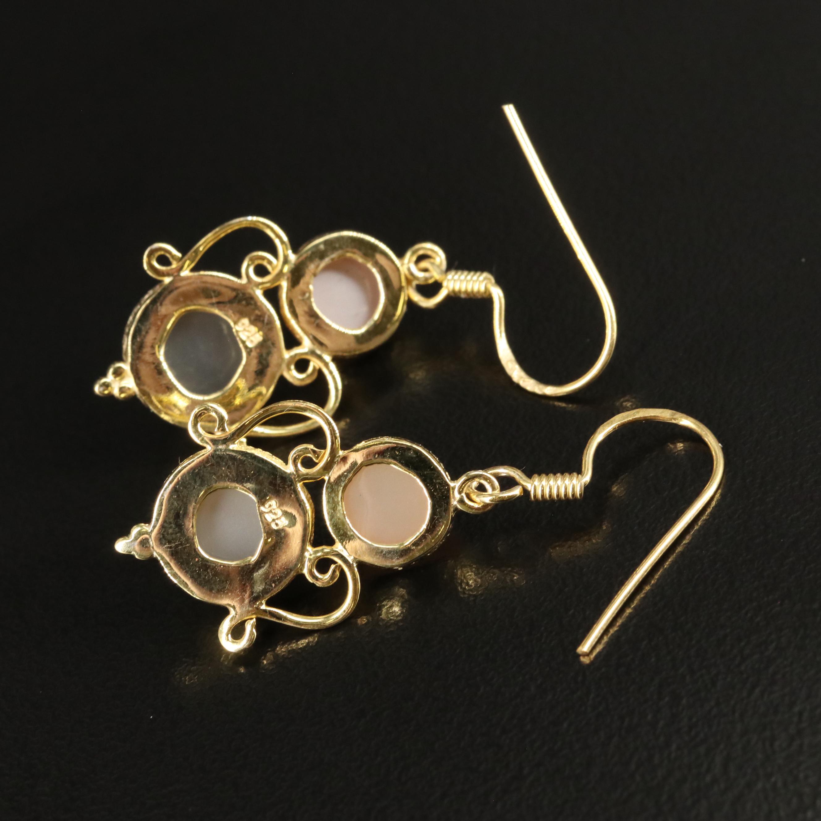 Sterling Moonstone Drop Earrings