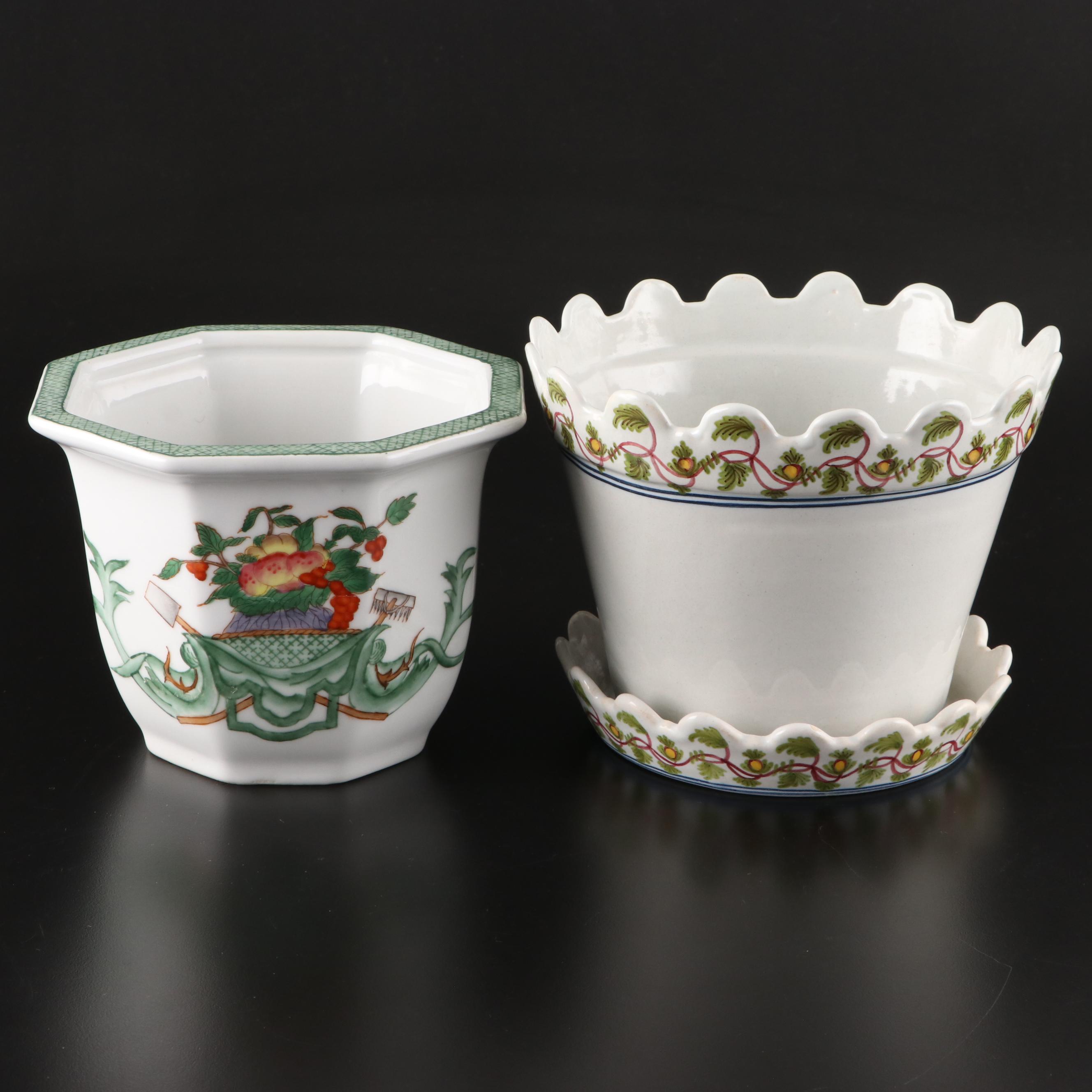 Makkum Pottery and Other Hand-Painted Porcelain Flower Pot