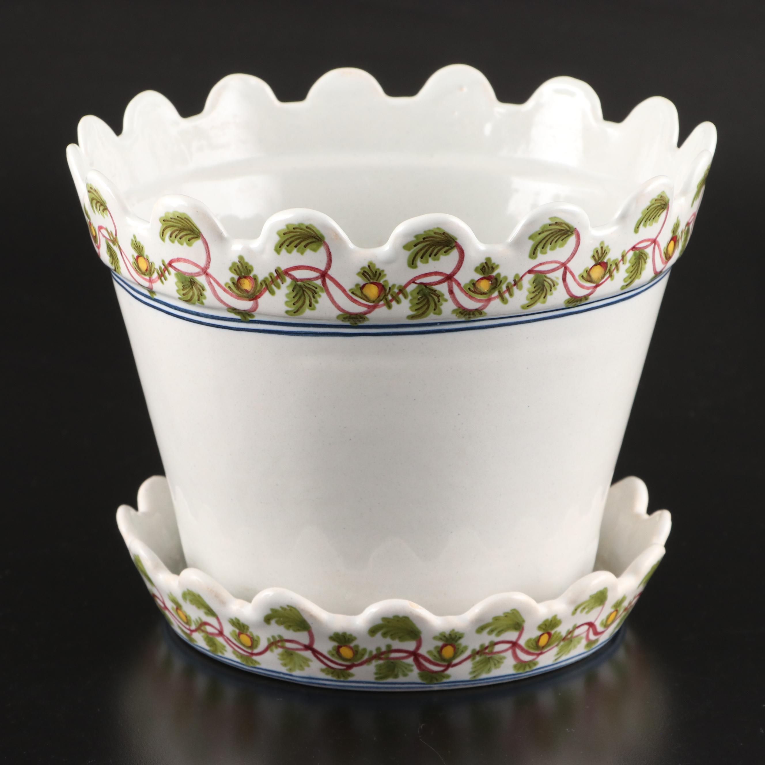 Makkum Pottery and Other Hand-Painted Porcelain Flower Pot