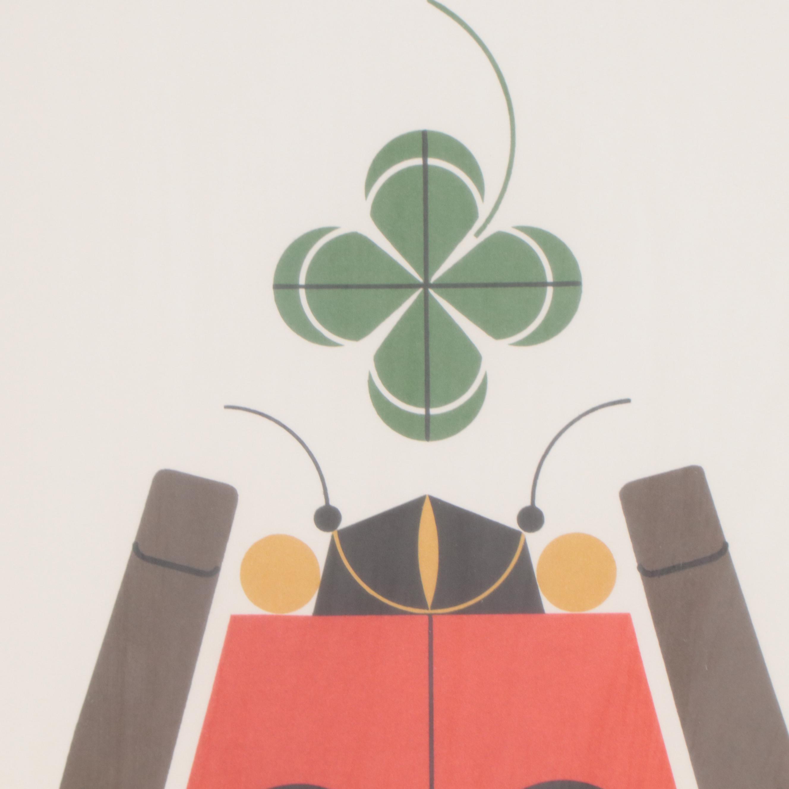 Charley Harper Lithograph "Lucky Ladybug," 1983