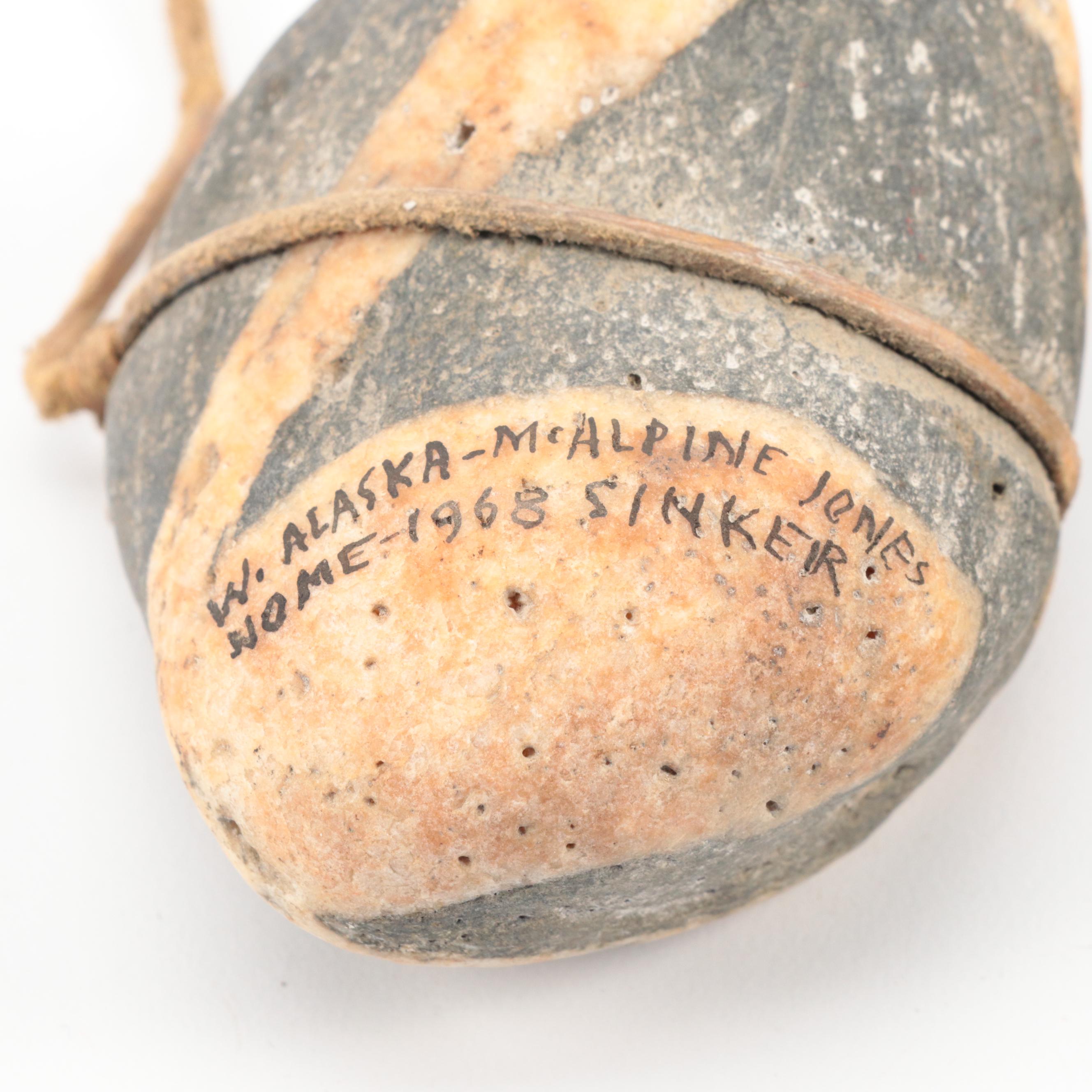 Alaskan Kukulik Wooden Artifacts With Nome Stone Hand-Carved Sinkers, More