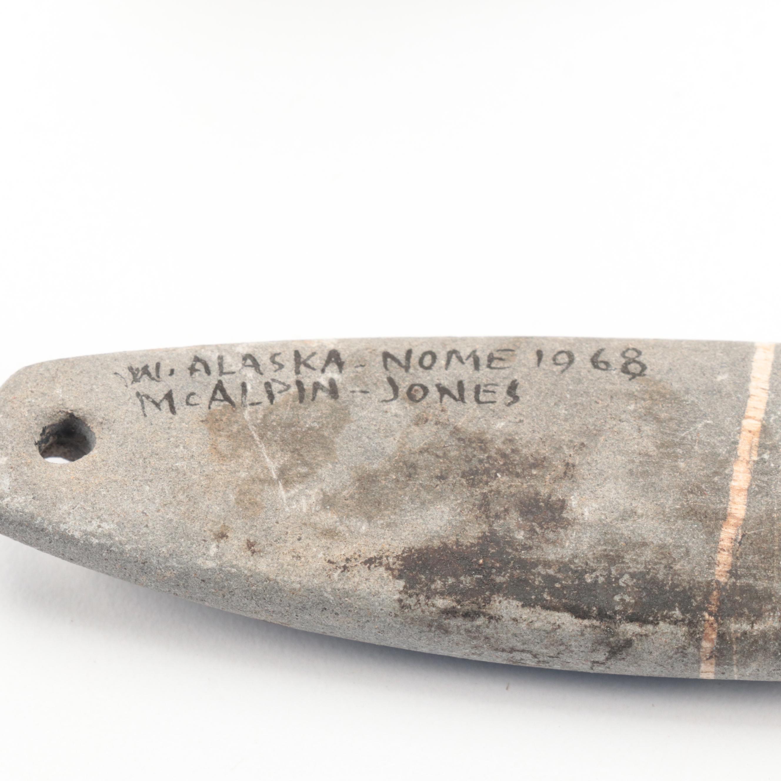 Alaskan Kukulik Wooden Artifacts With Nome Stone Hand-Carved Sinkers, More