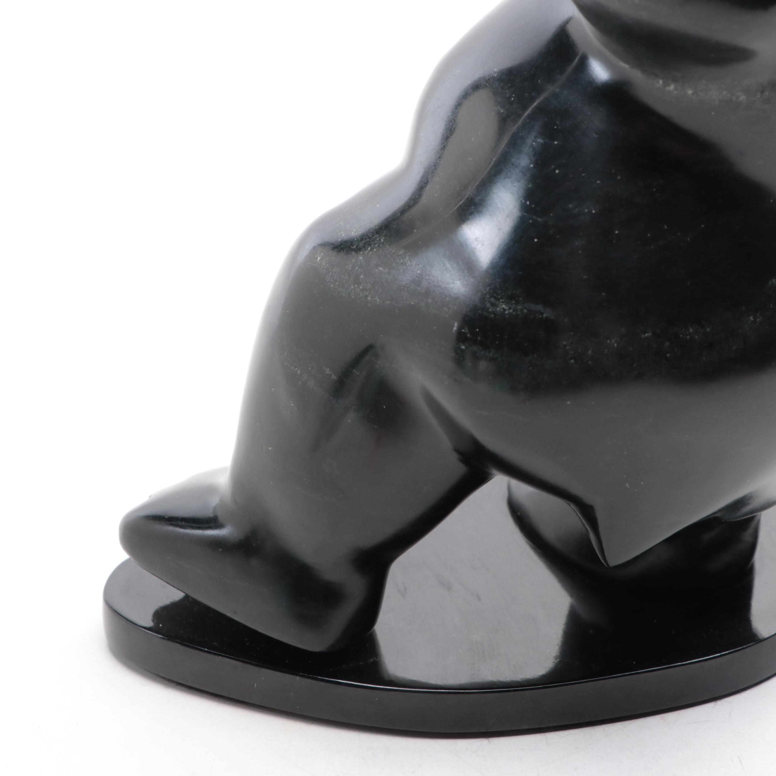 Booku Pudlat Inuit Stone Carving of a Dancing Bear, 2000
