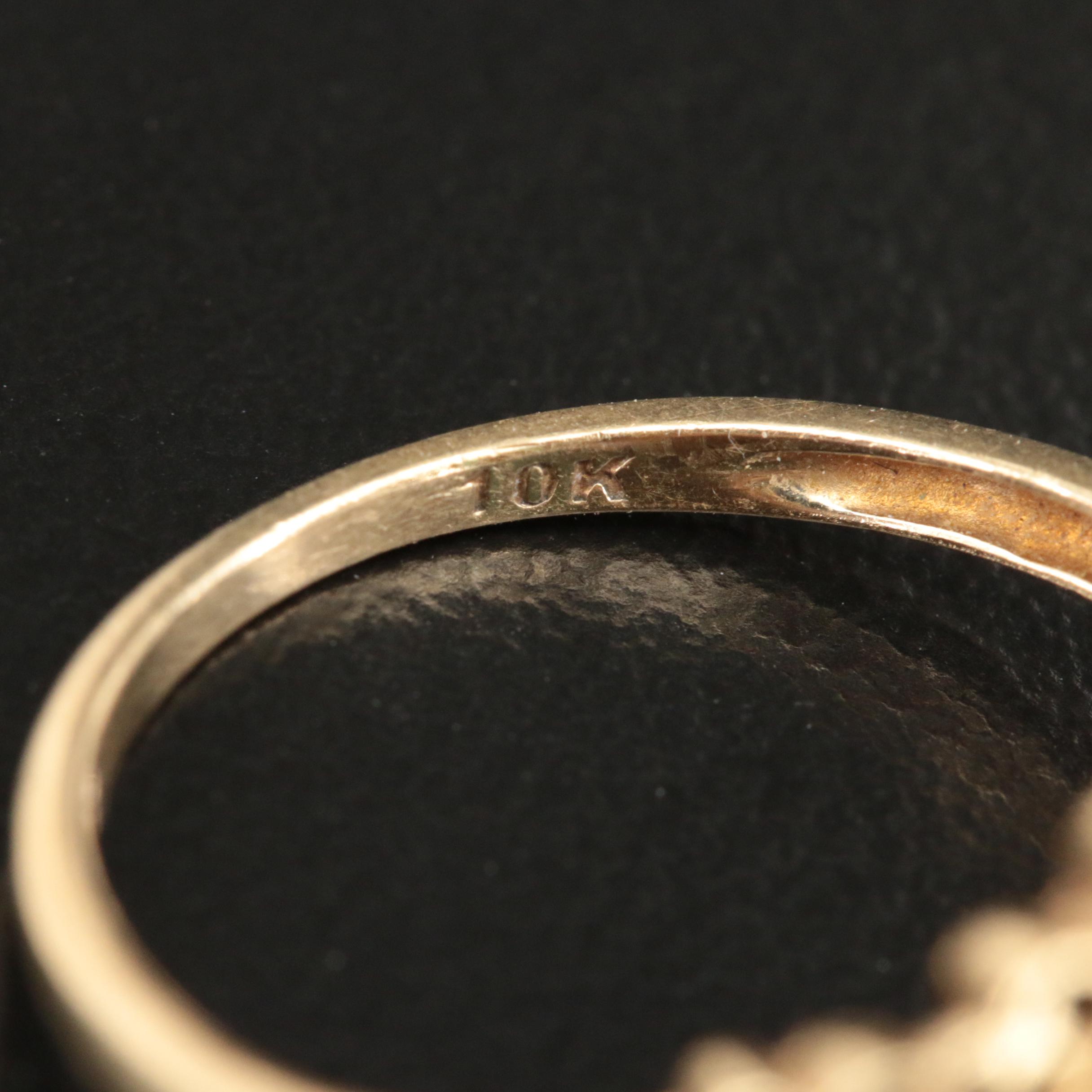 10K Emerald and Diamond Ring