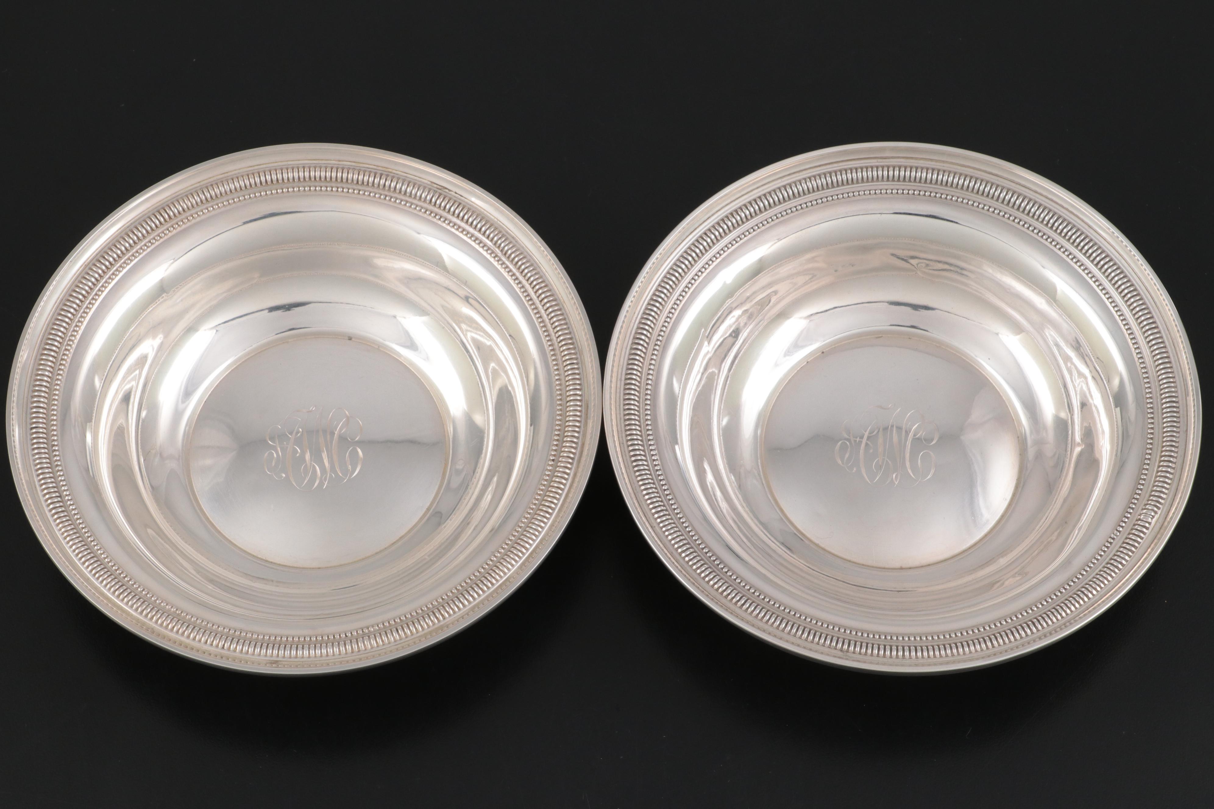 American Sterling Silver Tableware with Pierced Silver Plate Basket