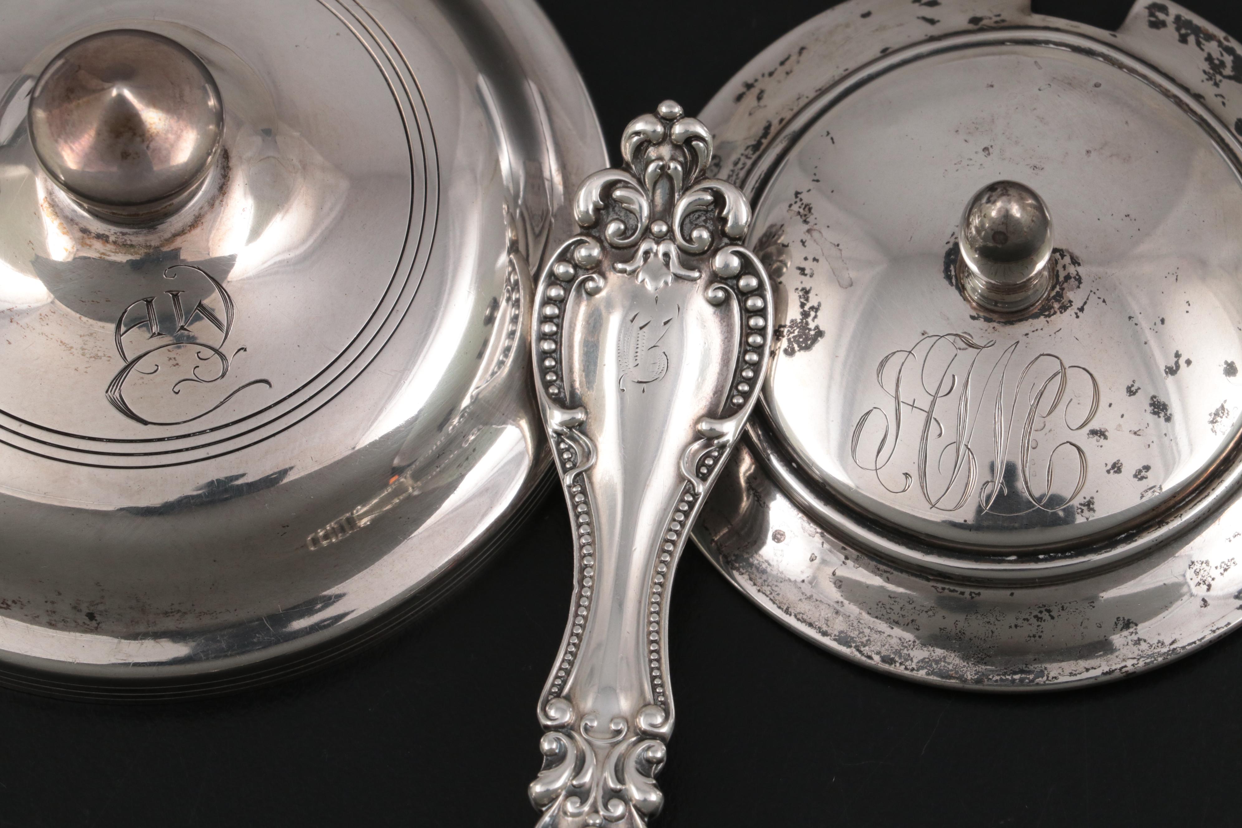 American Sterling Silver Tableware with Pierced Silver Plate Basket