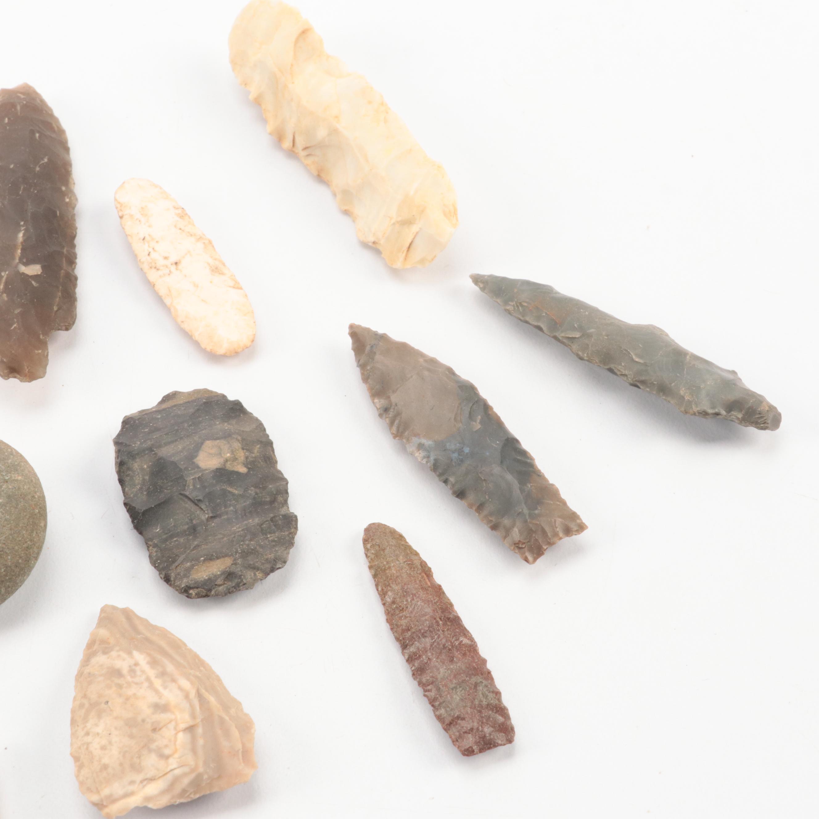 Stone, Chert and Flint Projectile Points and Arrowheads