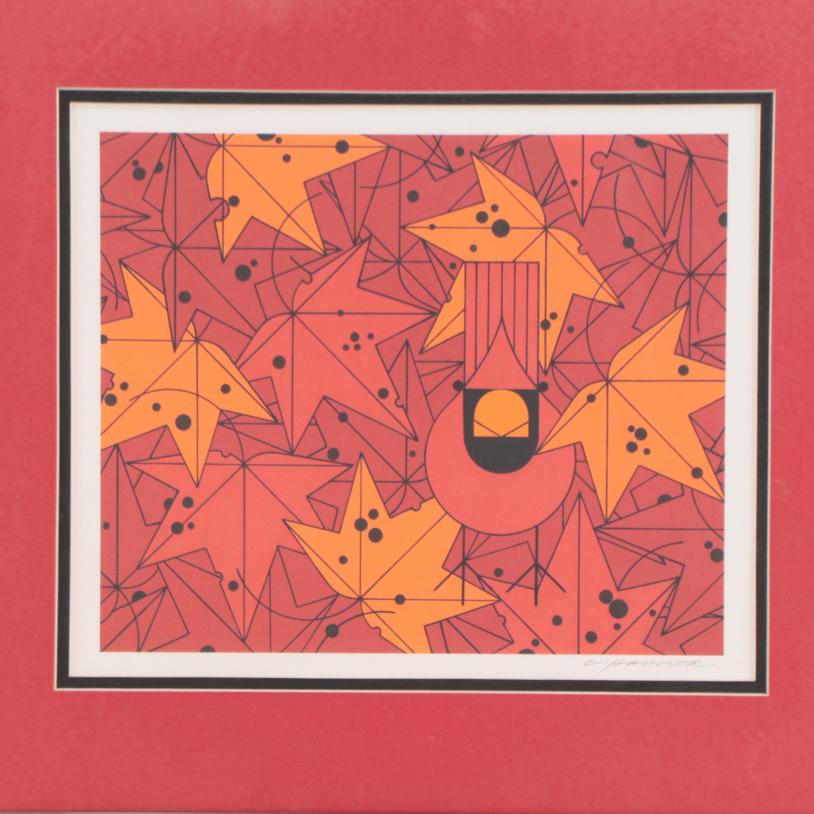 Charley Harper Lithograph "Under the Sweetgum Tree," 1995