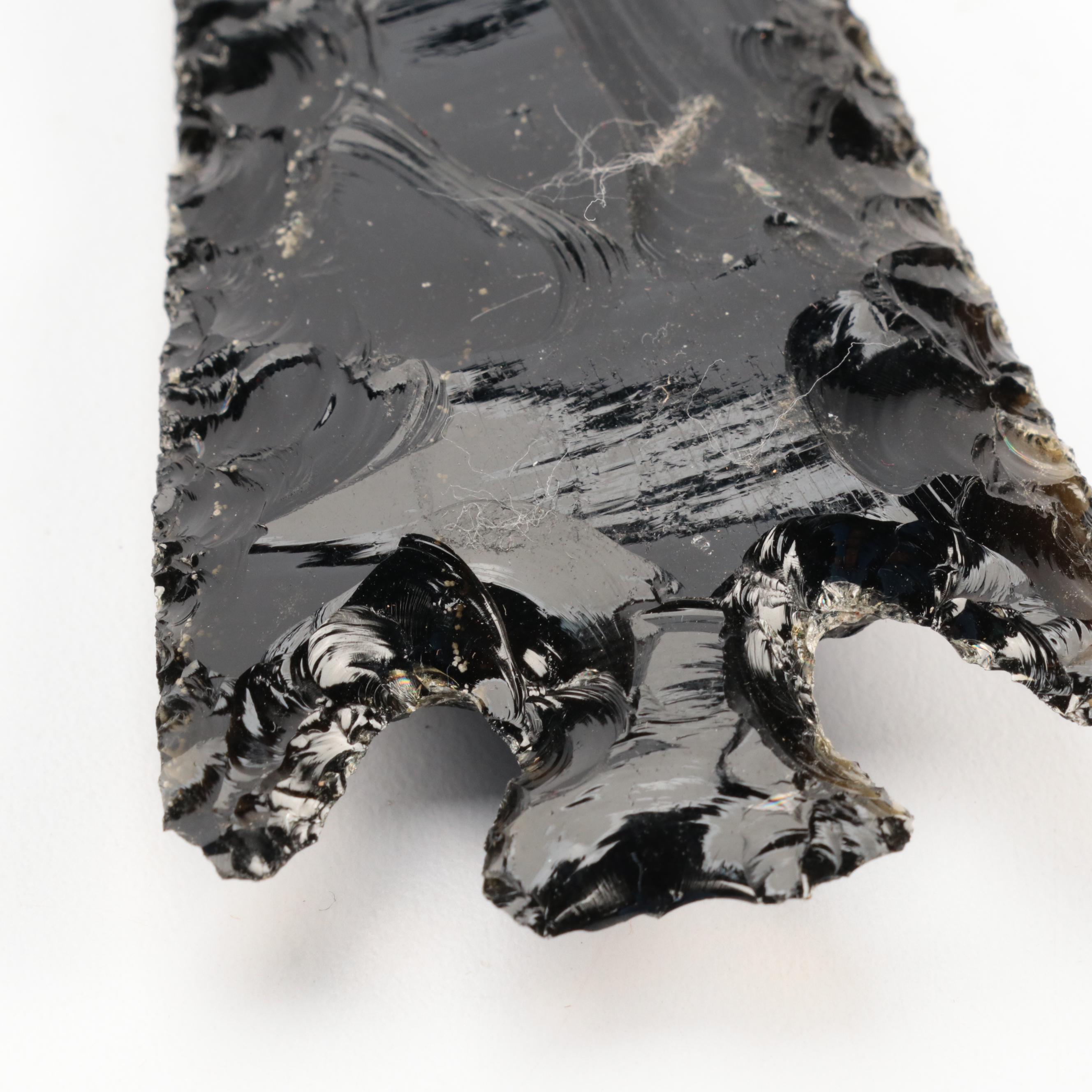 Obsidian and Mahogany Obsidian Knapped Projectile Points