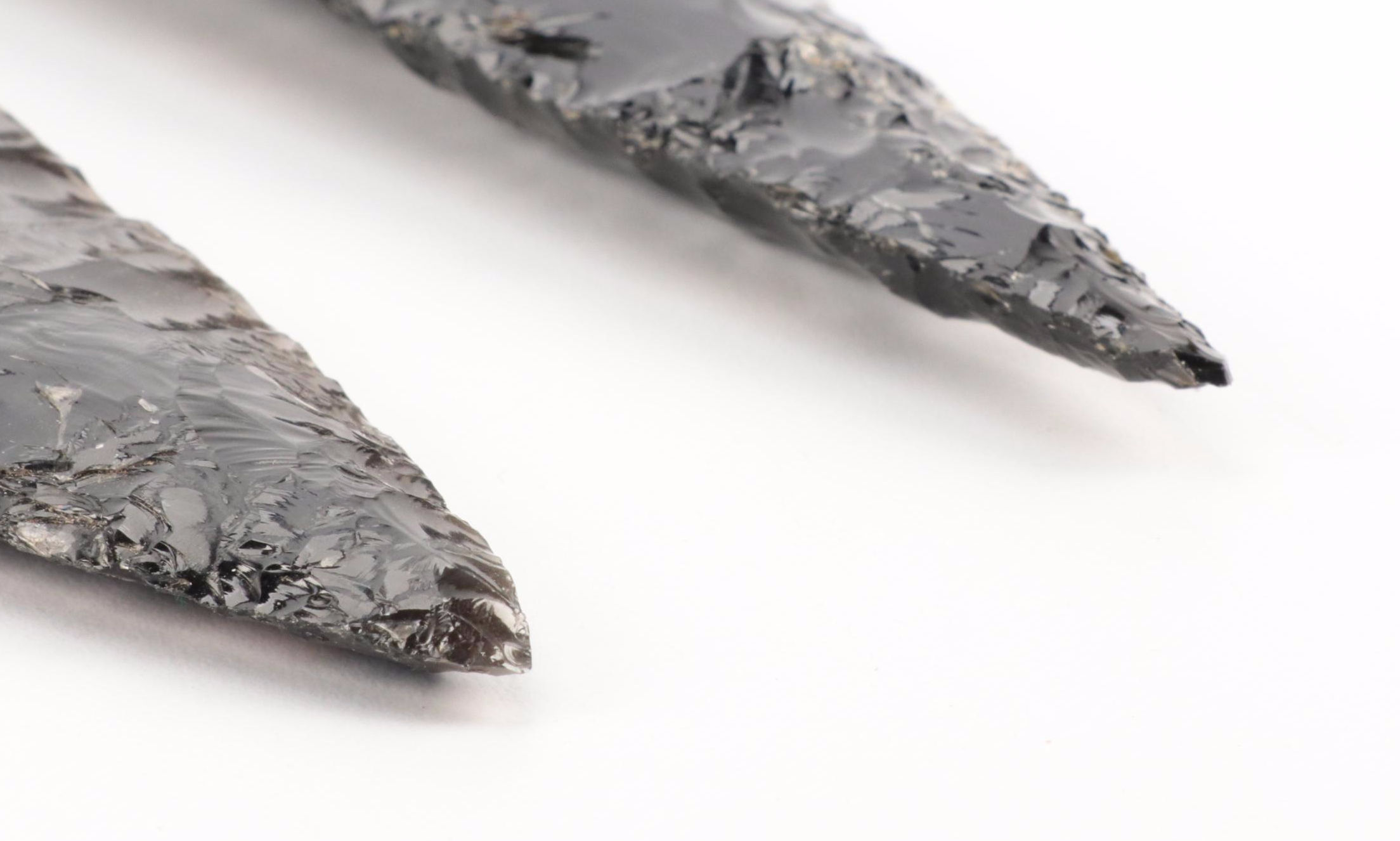 Obsidian and Mahogany Obsidian Knapped Projectile Points