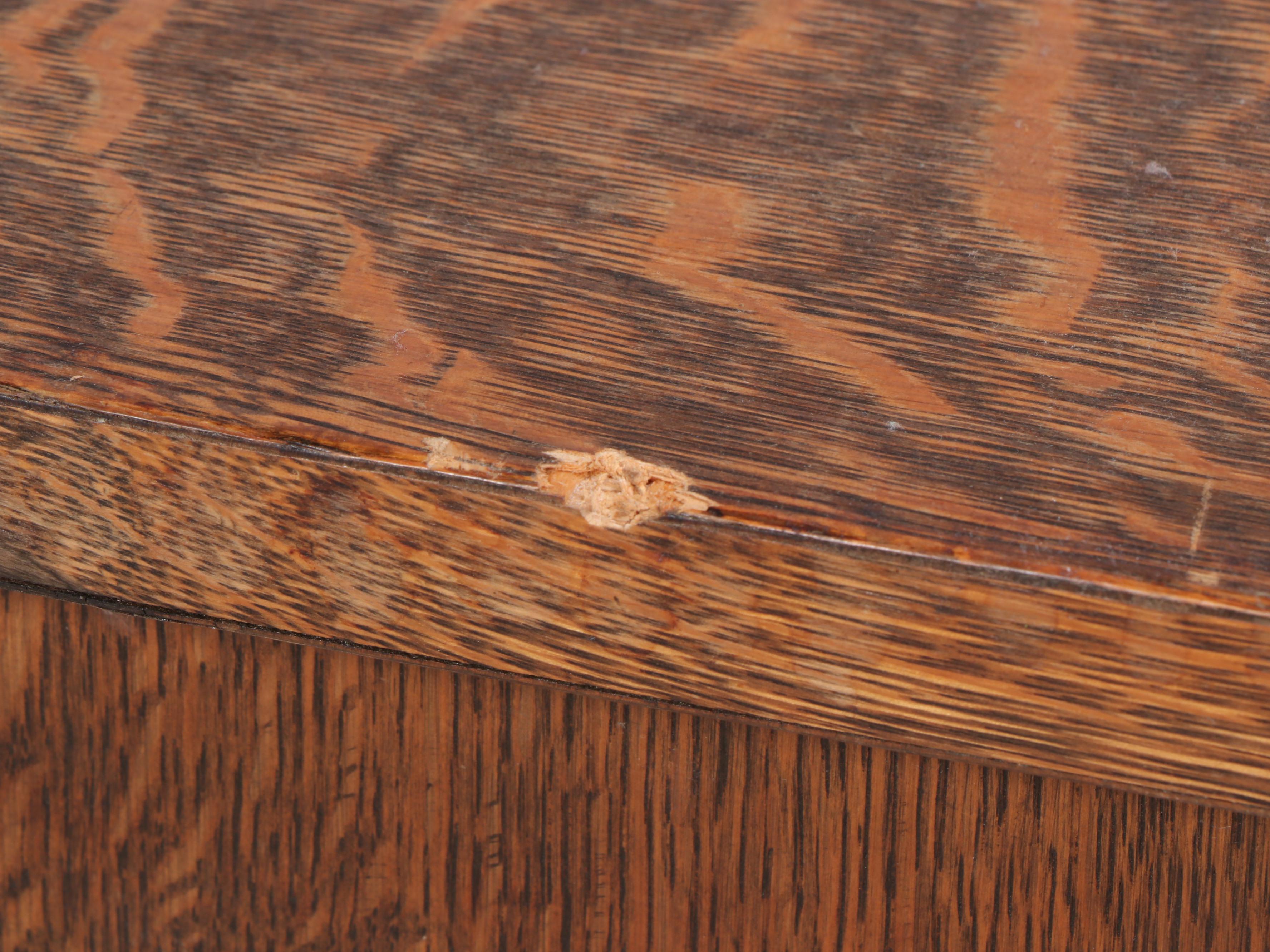 H.P. Robertson Victorian Quarter-Sawn Oak Library Table