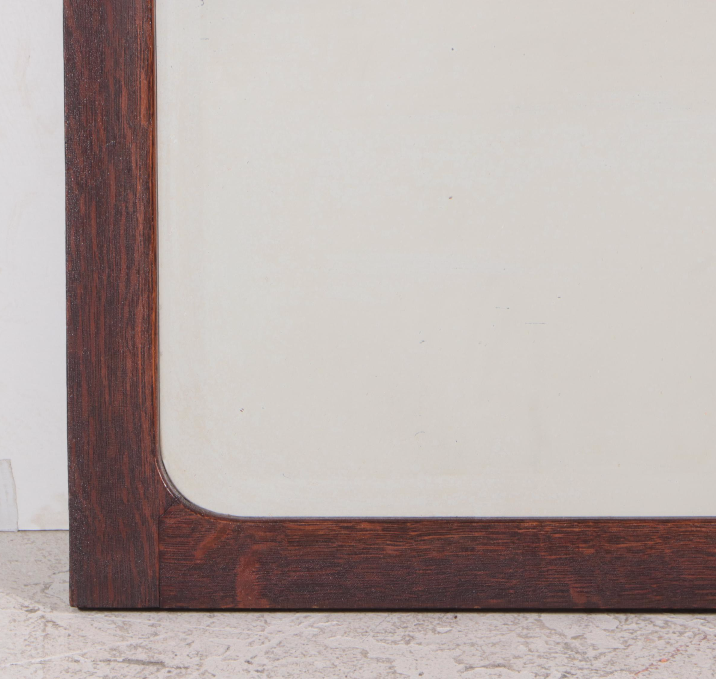 Quarter Sawn Oak Wall Mirror, Early 20th Century
