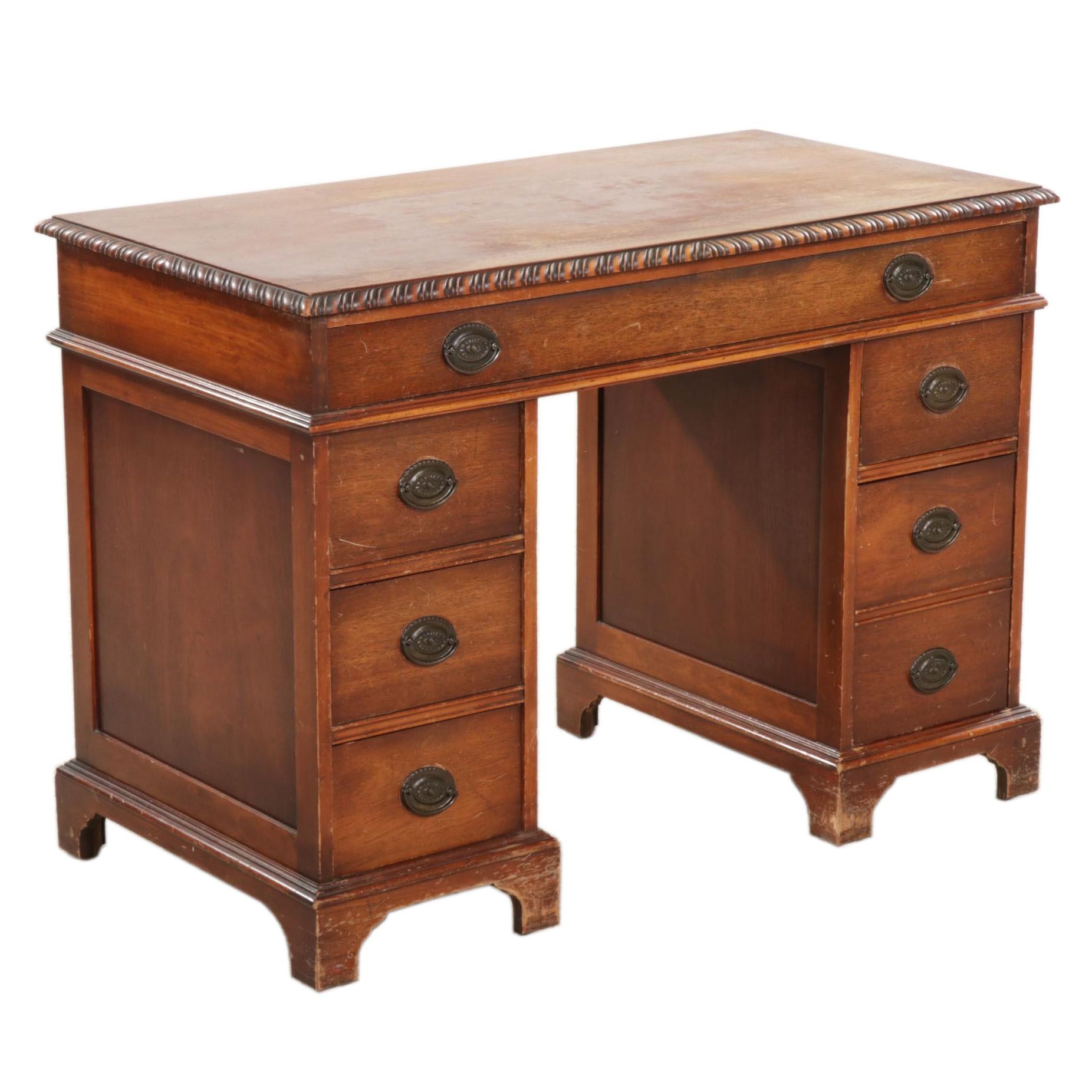 Mahogany Kneehole Desk, Early to Mid 20th Century