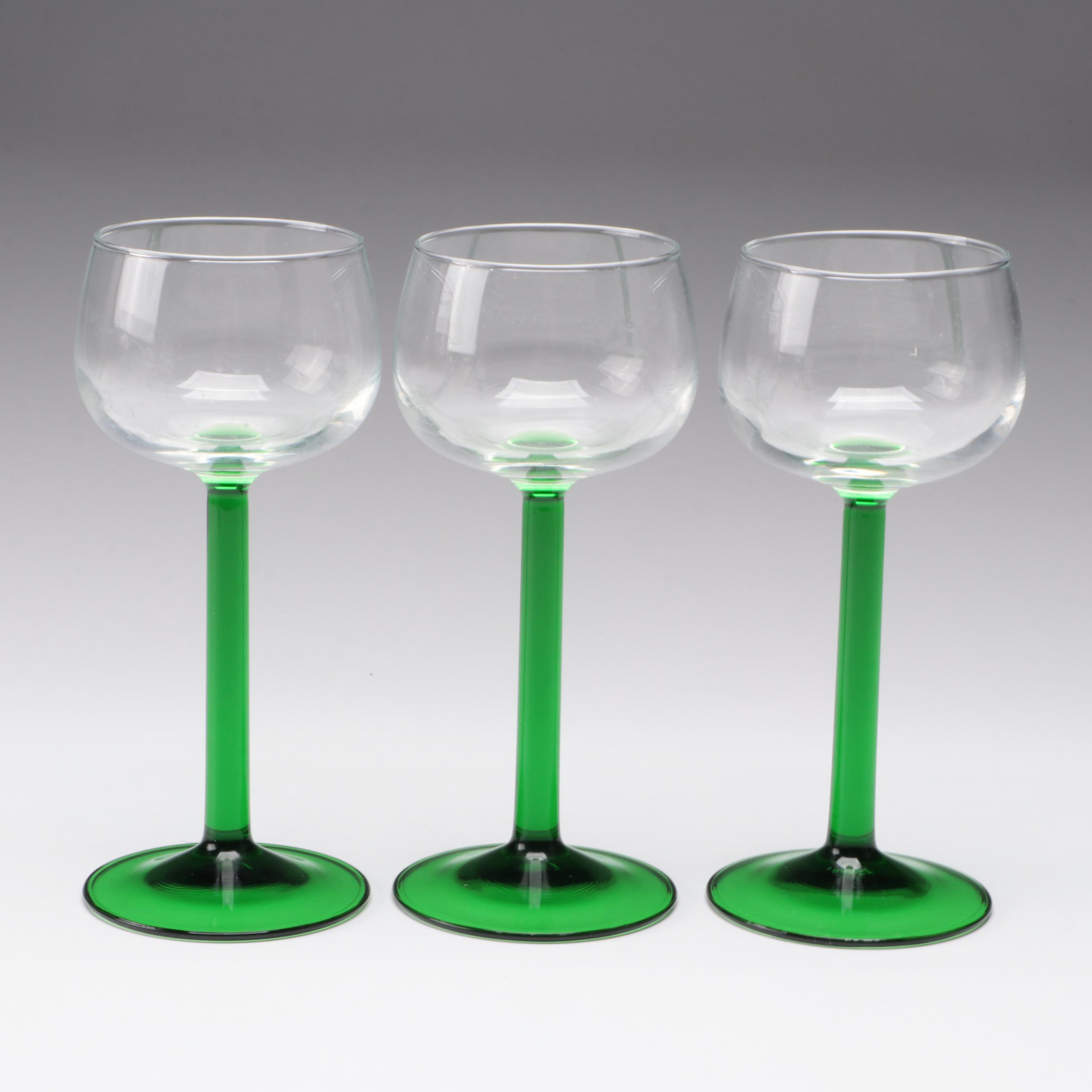 Cristal D'Arques-Durand "Emerald" Rhine Wine Glasses