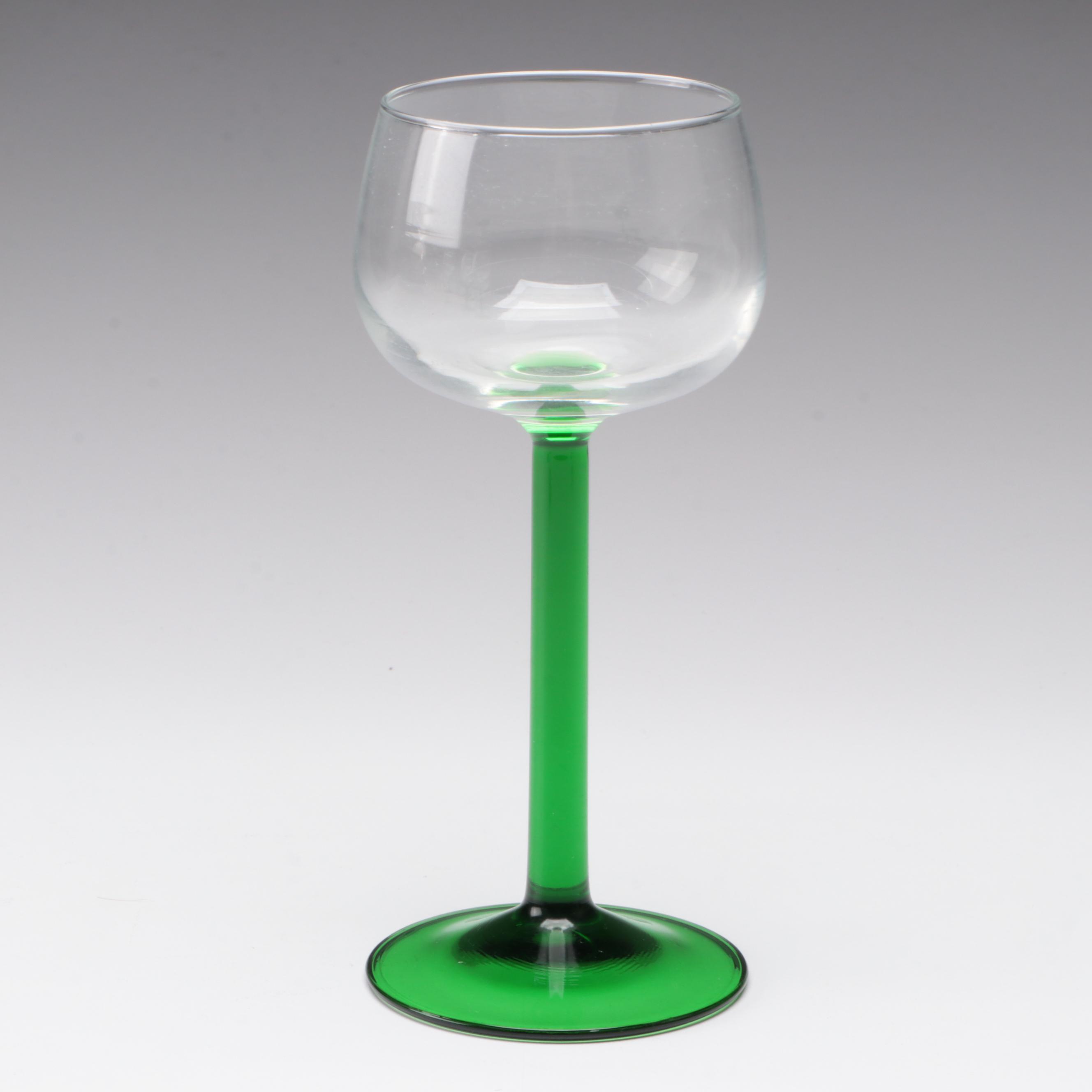 Cristal D'Arques-Durand "Emerald" Rhine Wine Glasses