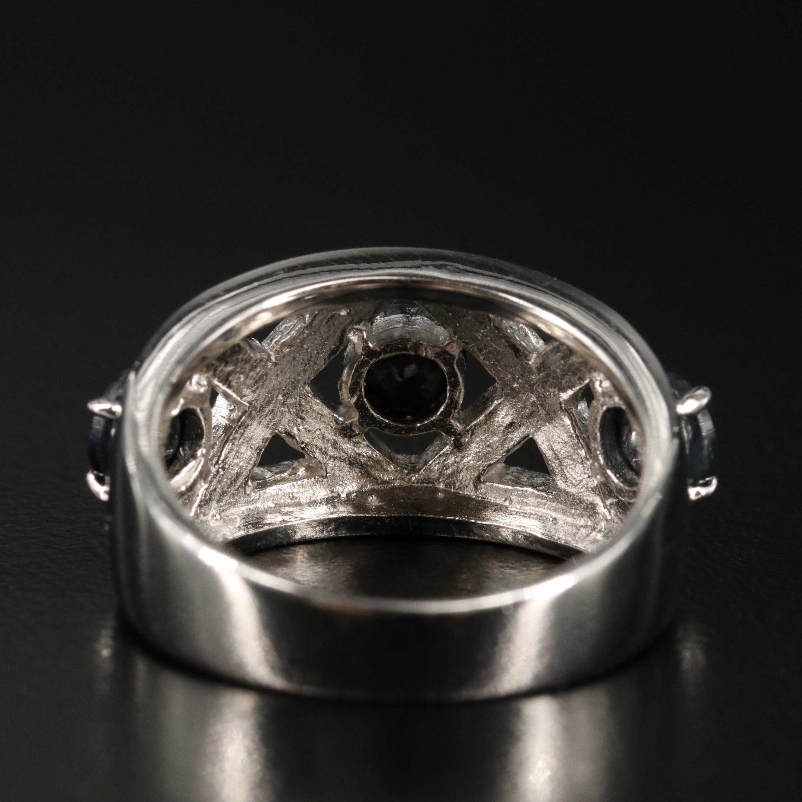 Sterling Sapphire Tapered Band