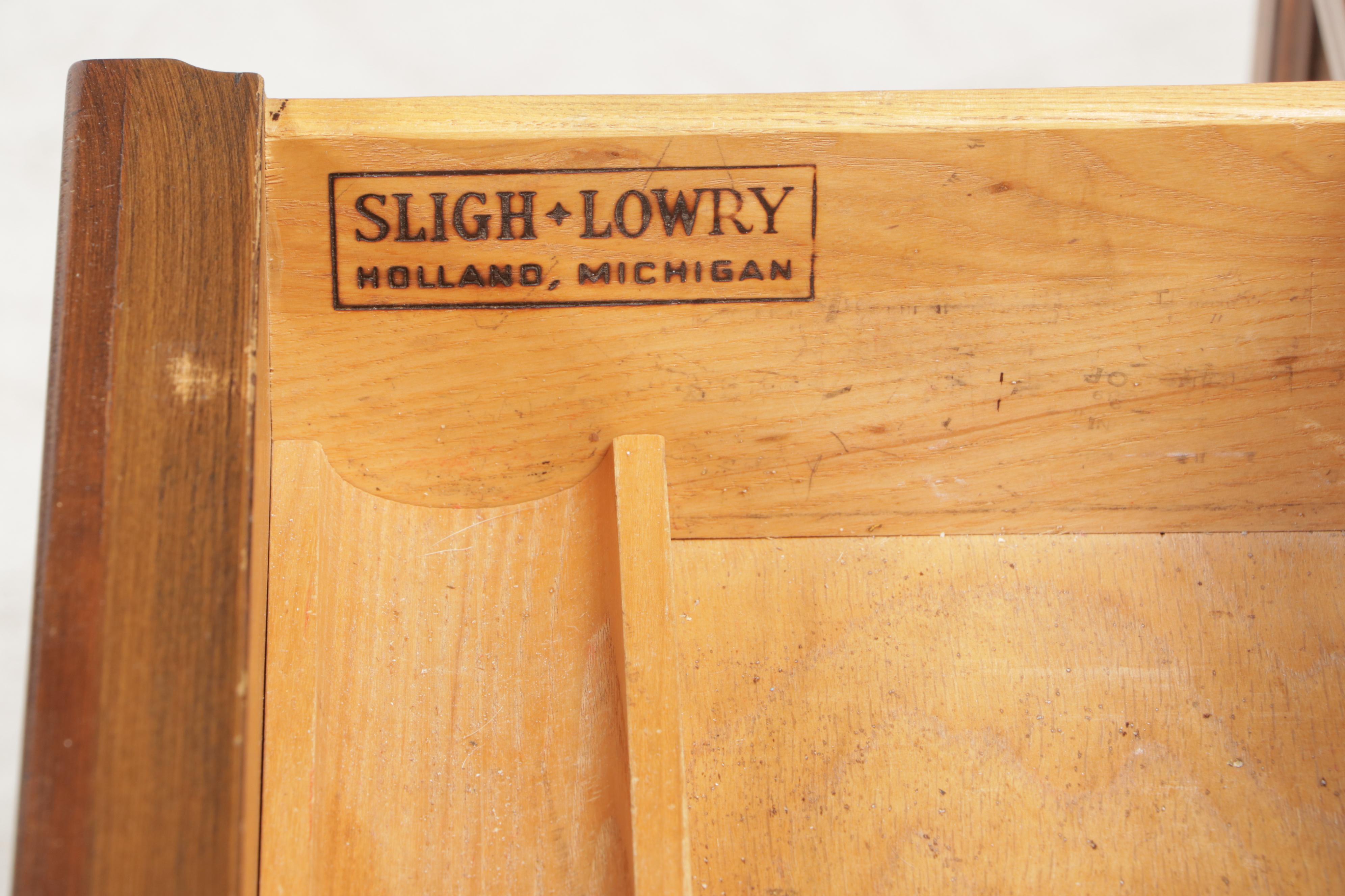 Sligh & Lowry Pecan Double Pedestal Desk with Leather Top