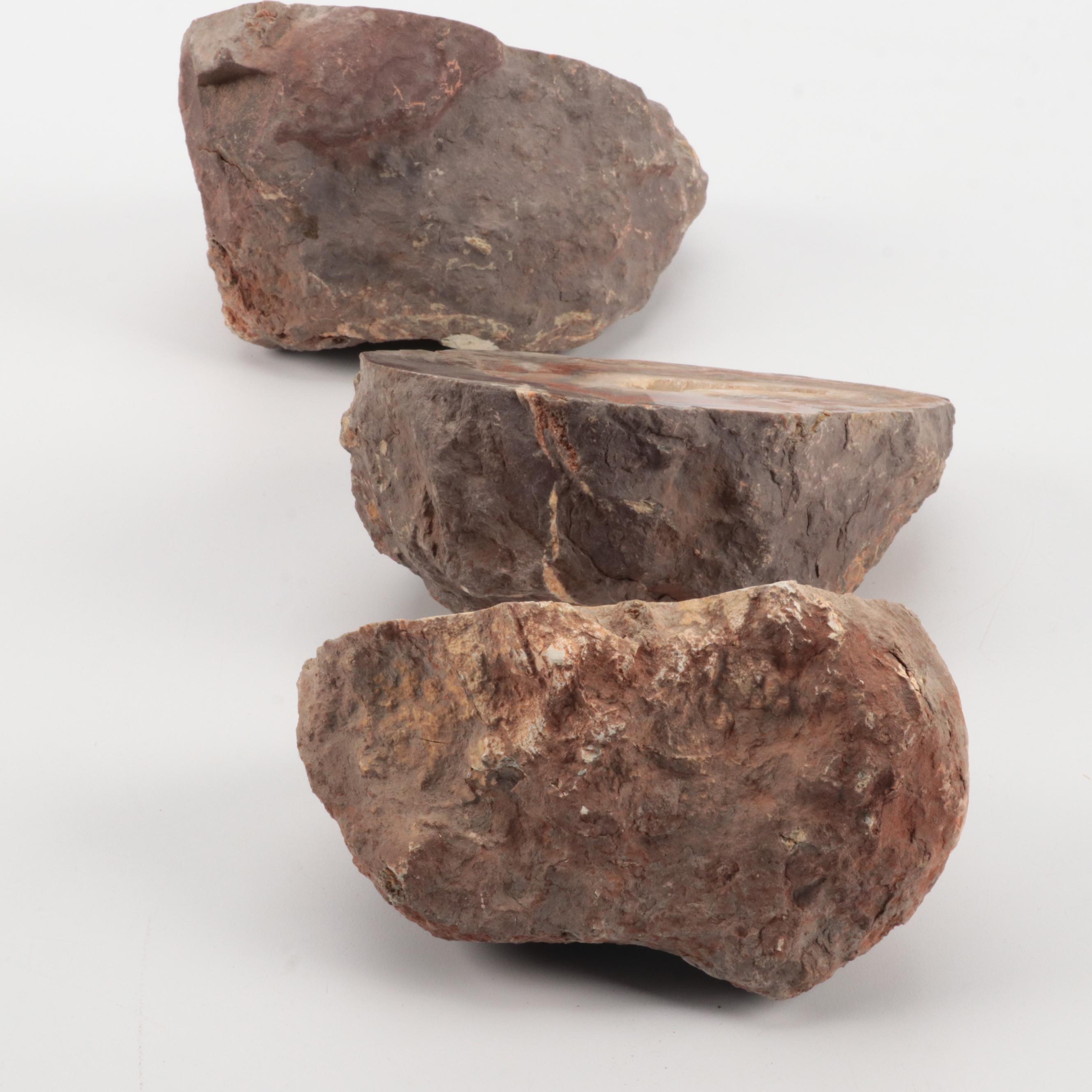 Sard and Banded Agate Geode Slabs