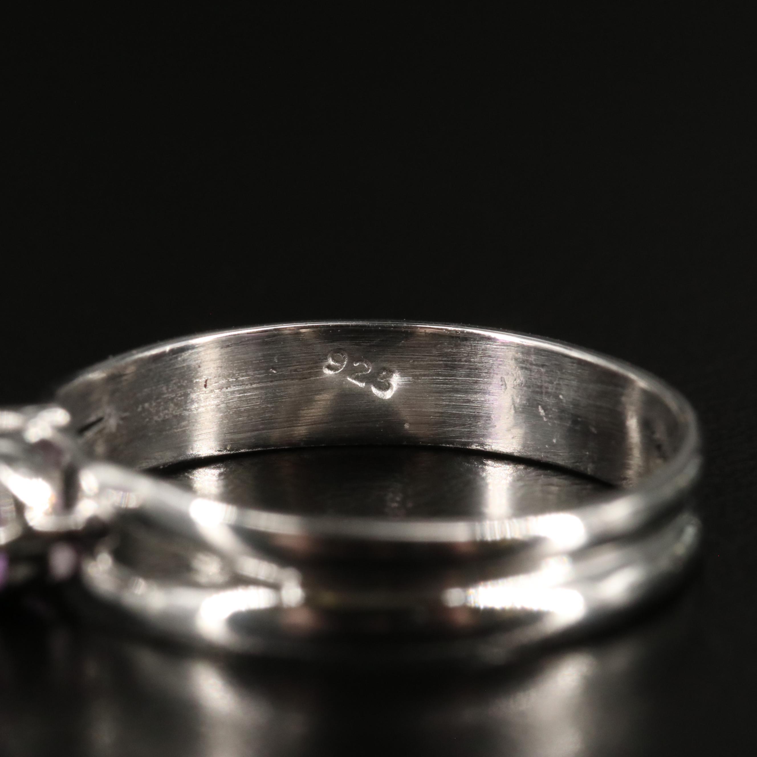 Sterling Amethyst Solitaire Ring