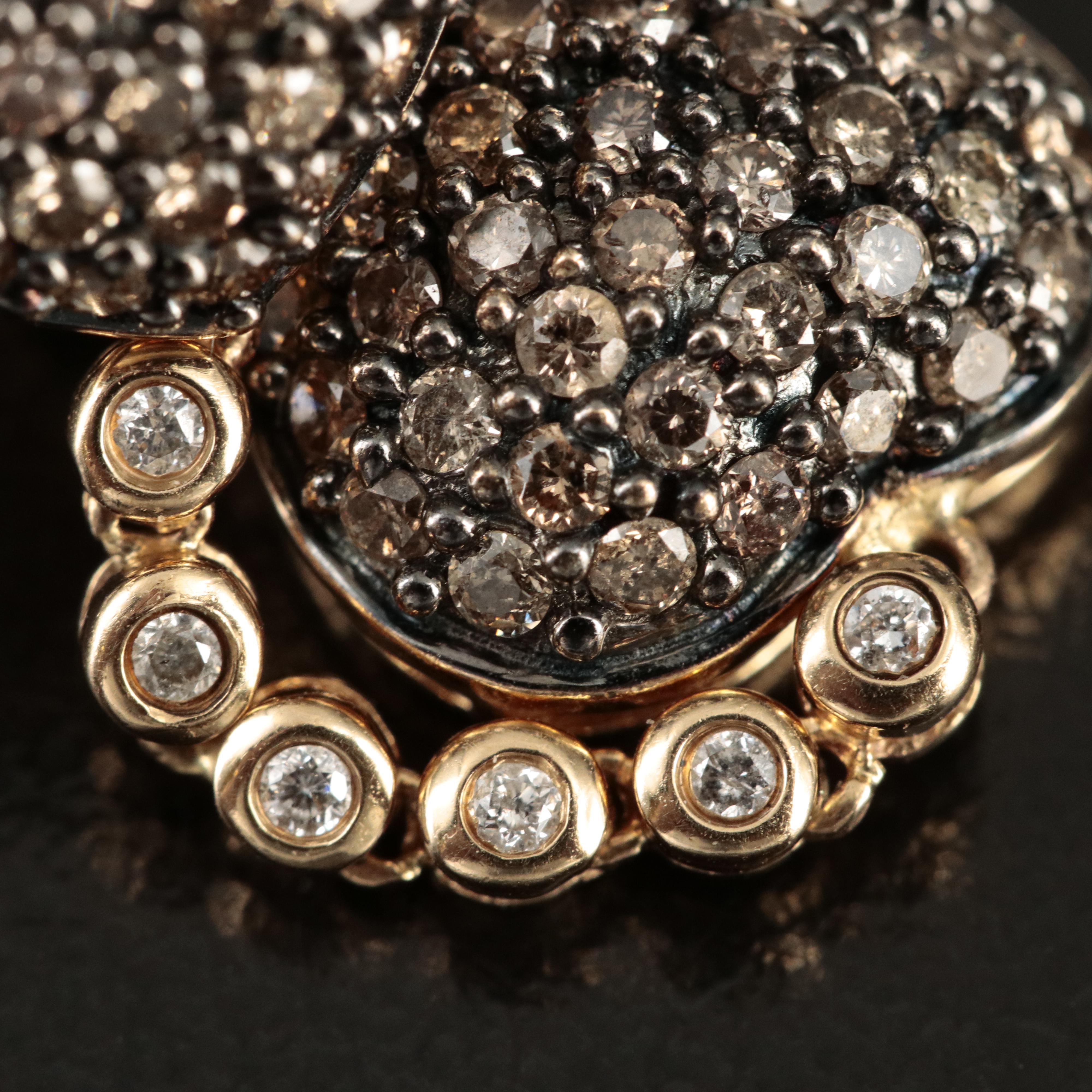 14K 2.00 CTW Diamond Heart Earrings