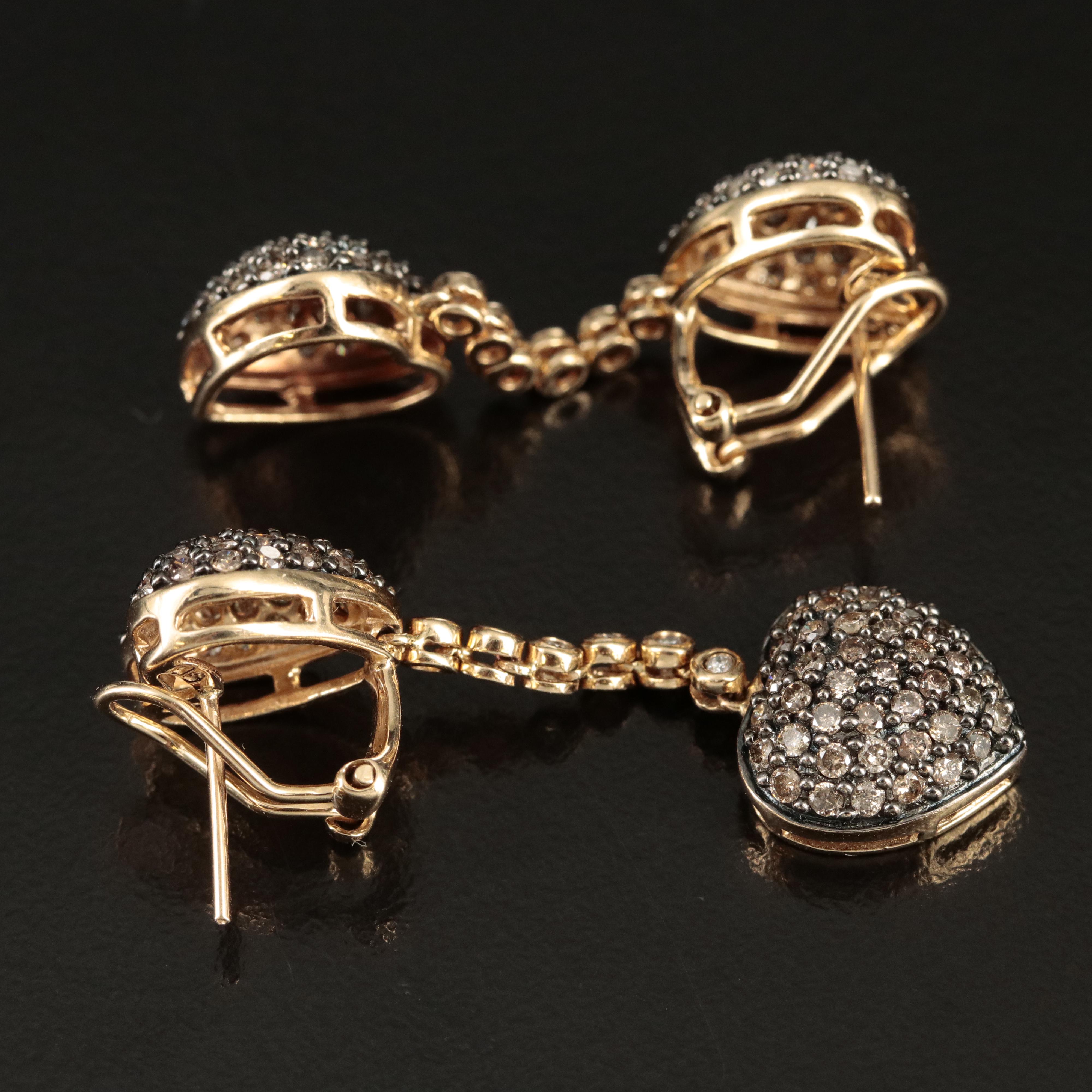 14K 2.00 CTW Diamond Heart Earrings