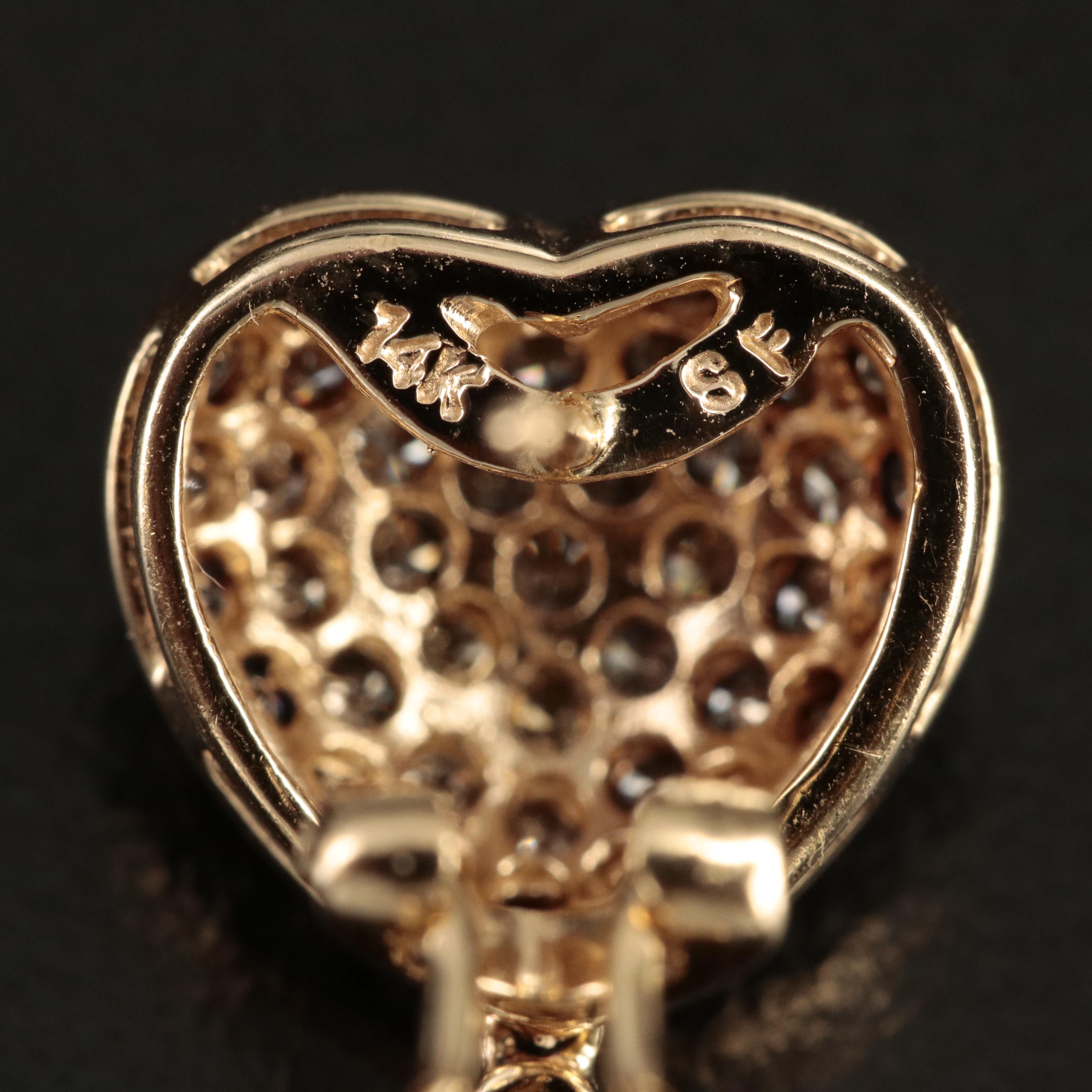 14K 2.00 CTW Diamond Heart Earrings