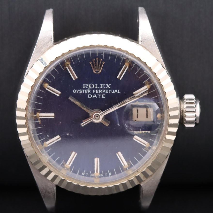1977 Rolex Oyster Perpetual Date Sigma Dial 14K and Stainless Steel Wristwatch