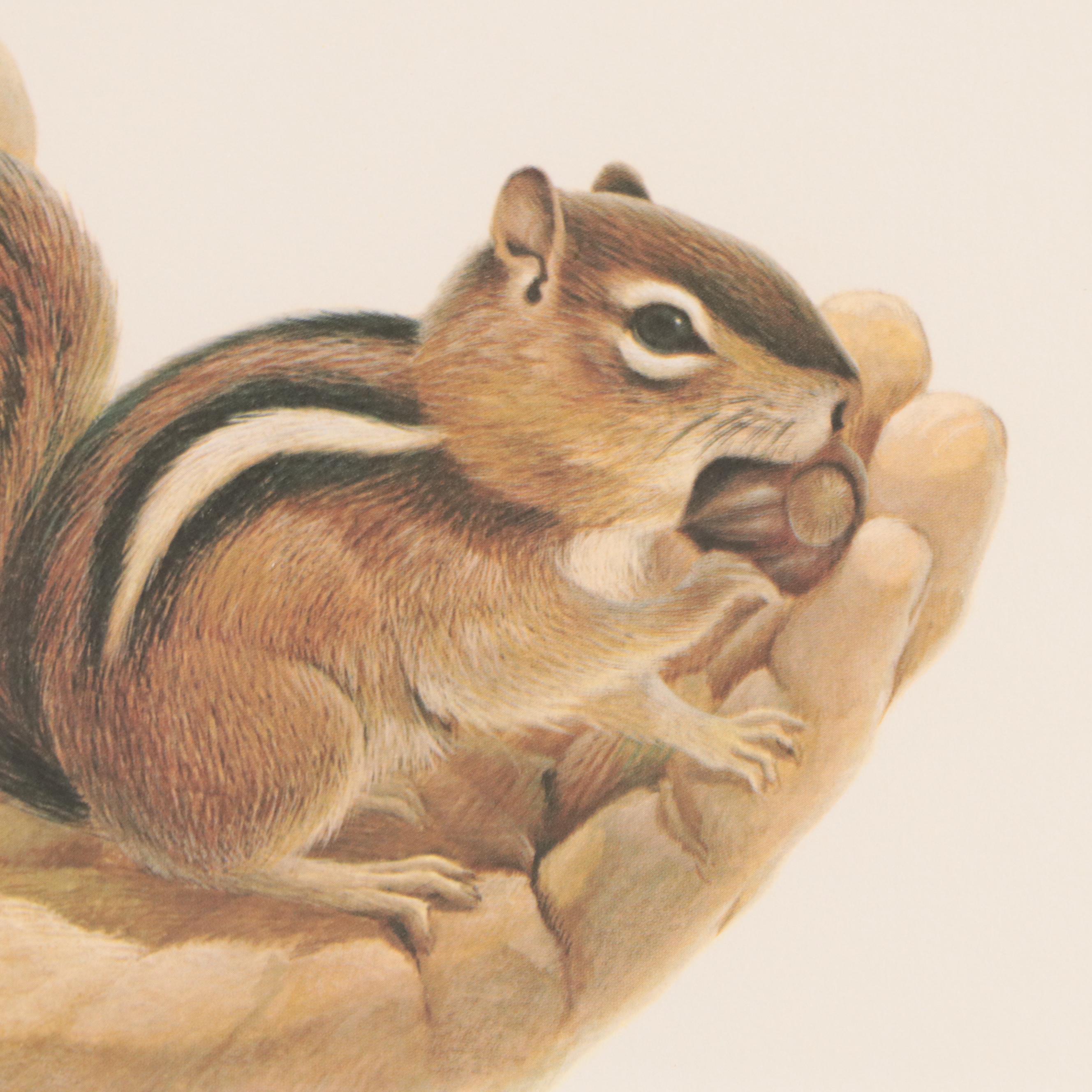 John Ruthven Offset Lithograph "Eastern Chipmunk"