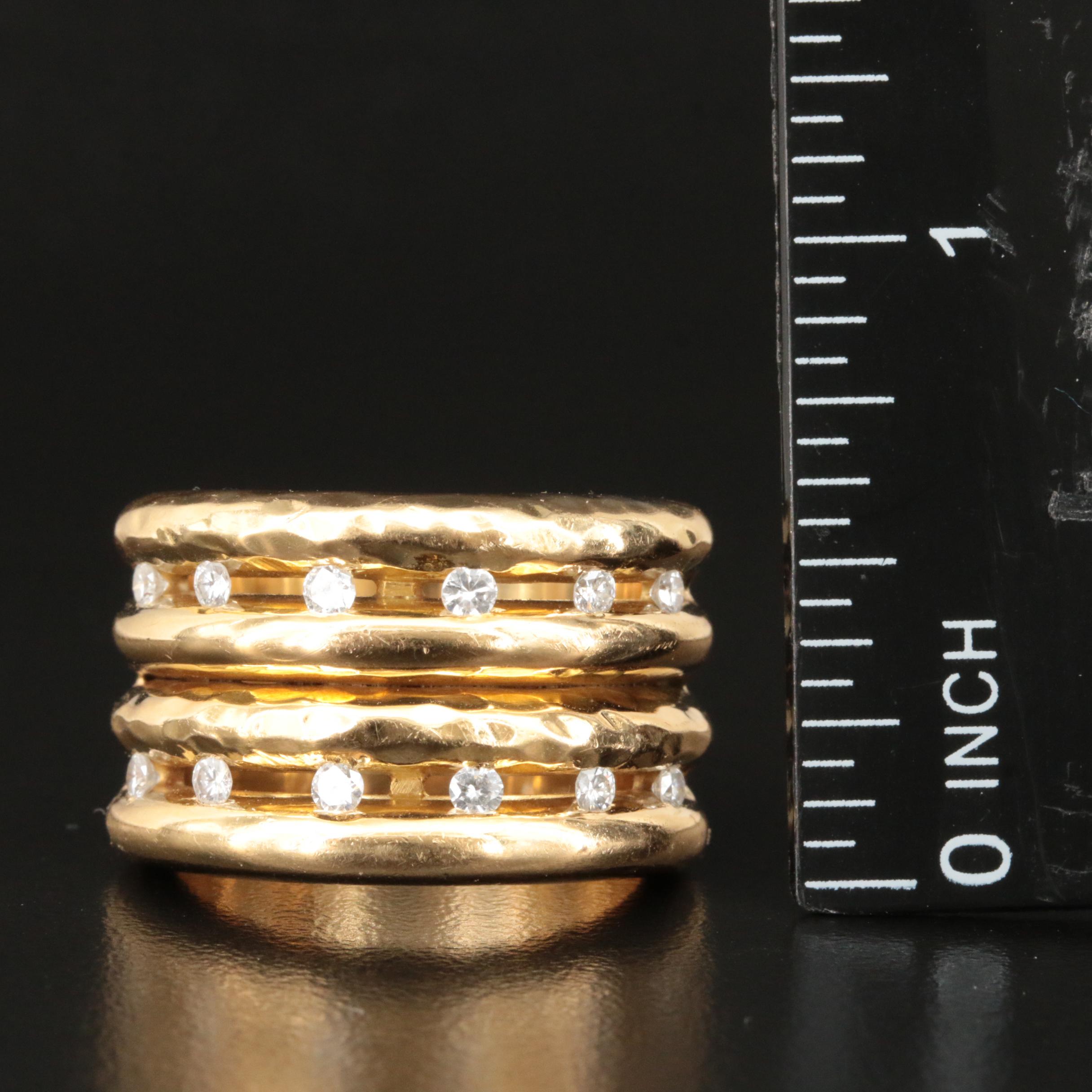 18K 0.40 CTW Diamond Multi-Row Band