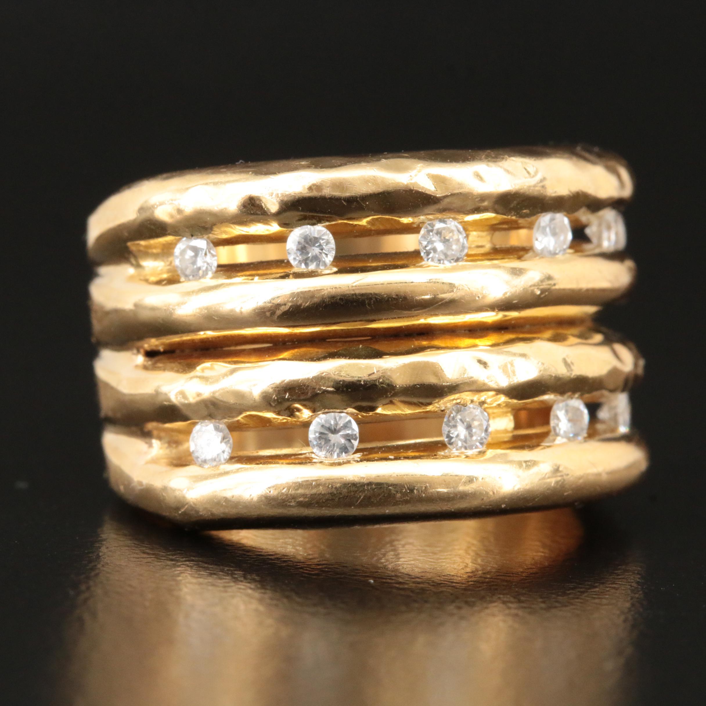 18K 0.40 CTW Diamond Multi-Row Band
