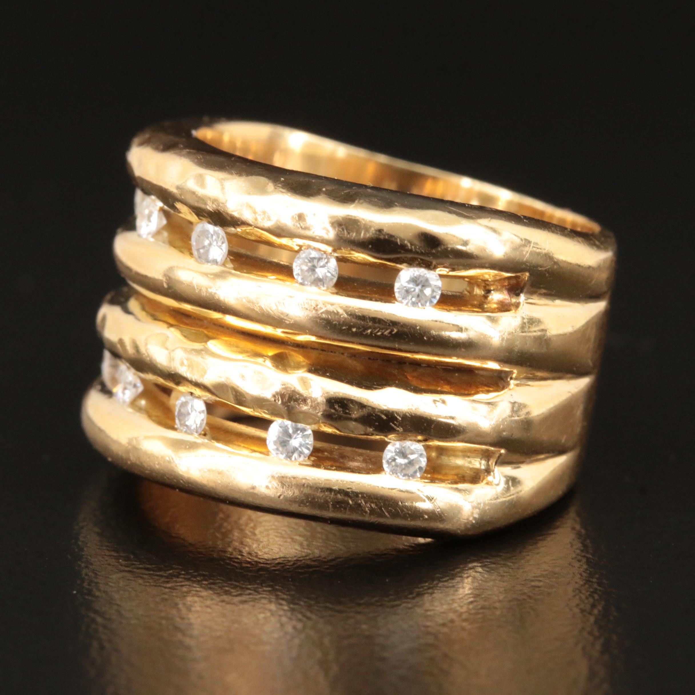 18K 0.40 CTW Diamond Multi-Row Band