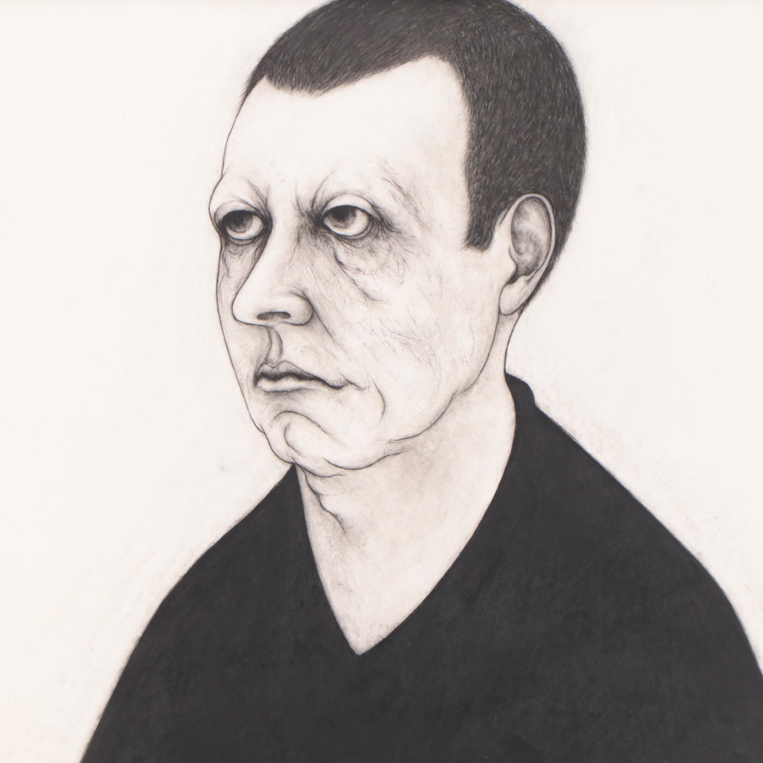 Takashi Saito Charcoal Drawing "Harry Hoffman," 1968